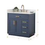 Load image into Gallery viewer, Gavino 36&quot; Single Bathroom Vanity with Composite Stone Countertop
