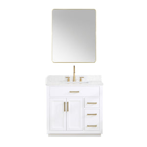 Gavino 36" Single Bathroom Vanity with Composite Stone Countertop