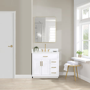 Gavino 36" Single Bathroom Vanity with Composite Stone Countertop