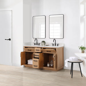 Gavino 60" Double Bathroom Vanity with Composite Stone Countertop