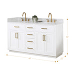Load image into Gallery viewer, Gavino 60&quot; Double Bathroom Vanity with Composite Stone Countertop
