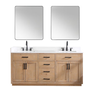 Gavino 72" Double Bathroom Vanity with Composite Stone Countertop