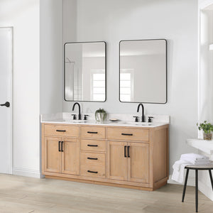 Gavino 72" Double Bathroom Vanity with Composite Stone Countertop