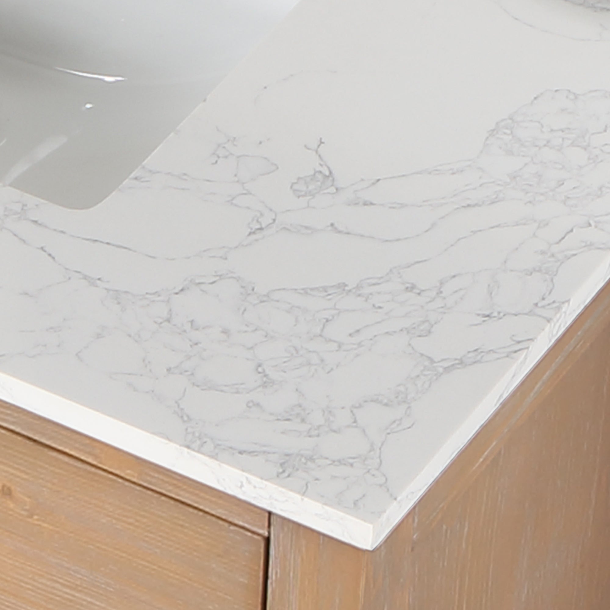 What Is Composite Stone Countertop Gavino 72" Double Bathroom Vanity with Composite Stone Countertop