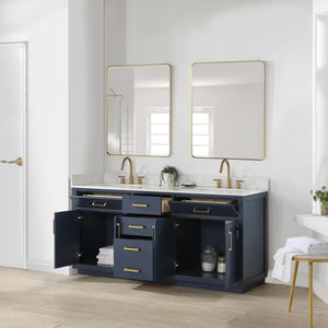 Gavino 72" Double Bathroom Vanity with Composite Stone Countertop
