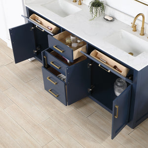 Gavino 72" Double Bathroom Vanity with Composite Stone Countertop