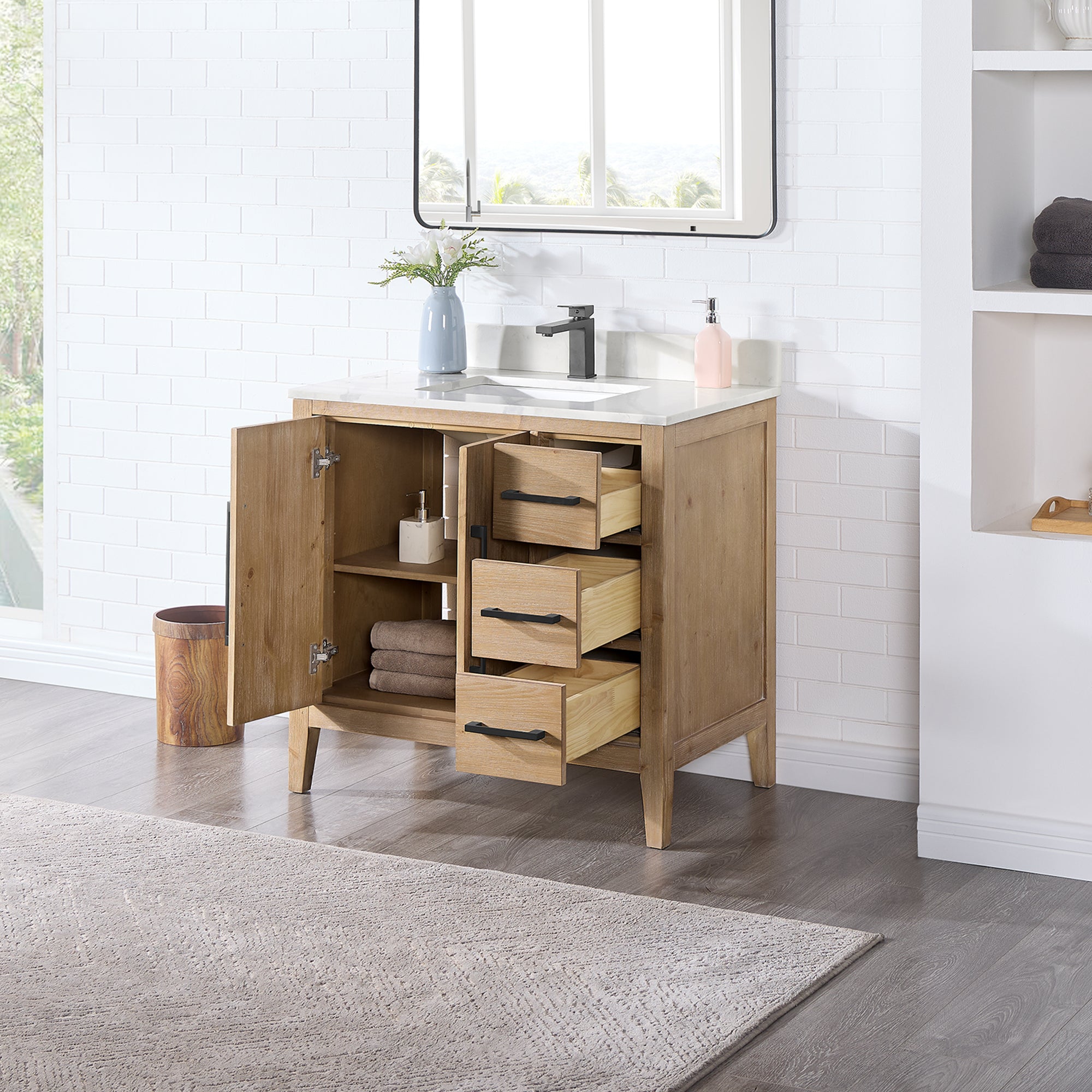 Laurel Bathroom Cabinet Vanity Base without Top and Sink, no Mirror