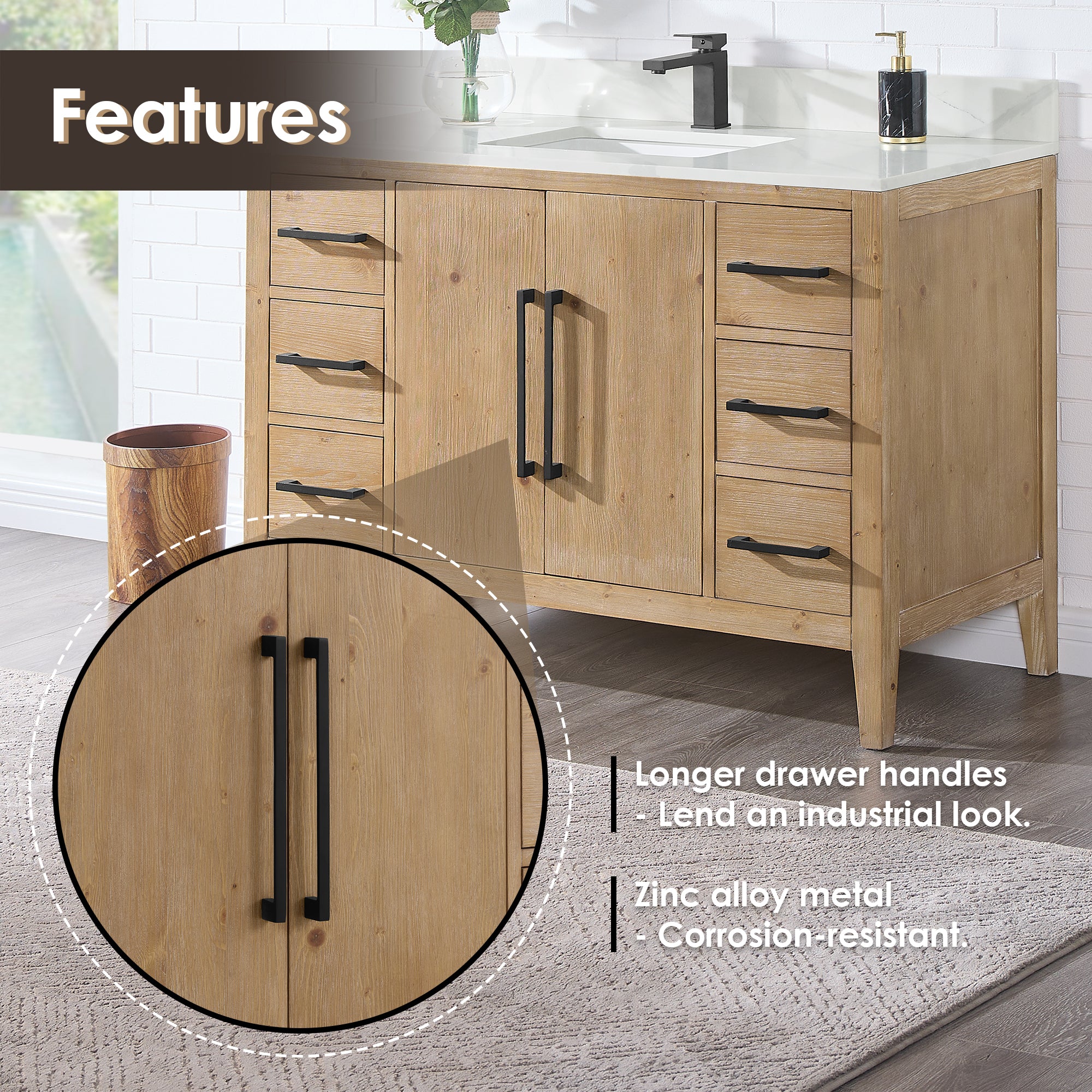Laurel Bathroom Cabinet Vanity Base without Top and Sink, no Mirror