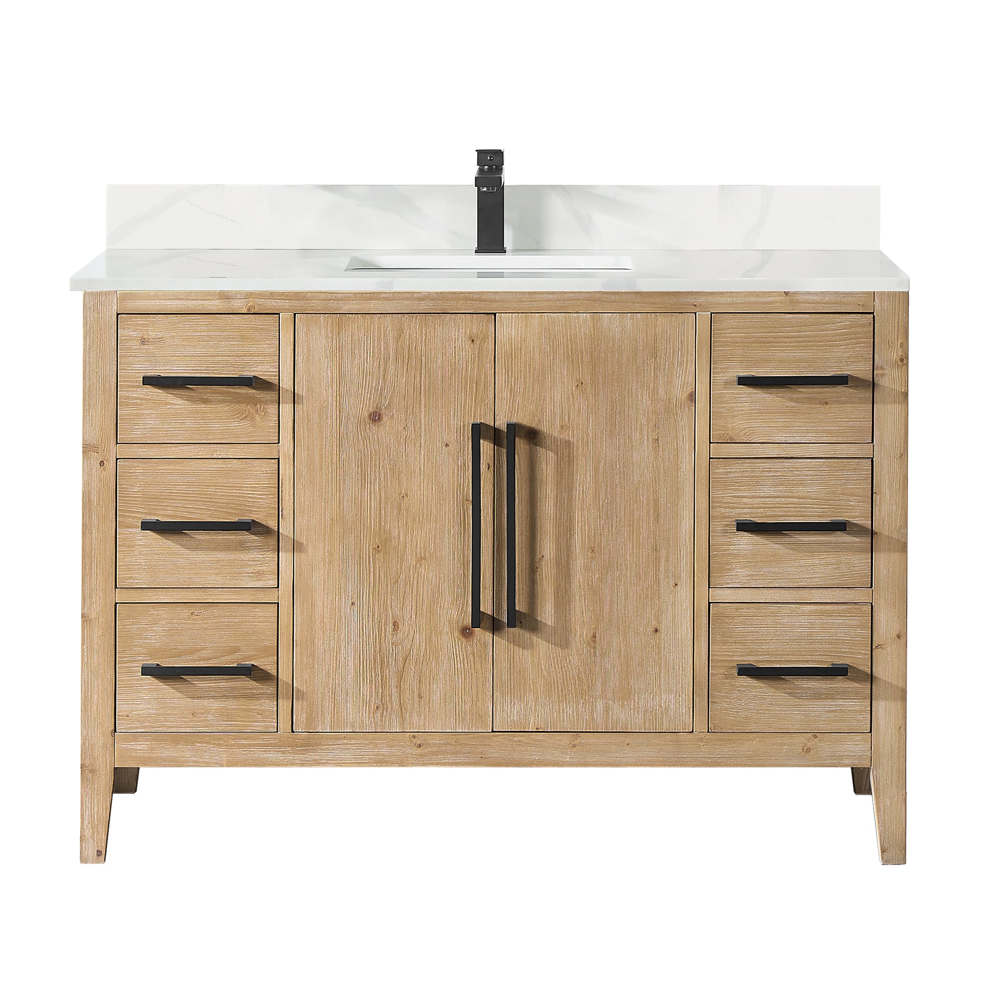 Laurel 48" Single Bathroom Vanity with Calacatta White Quartz Countertop