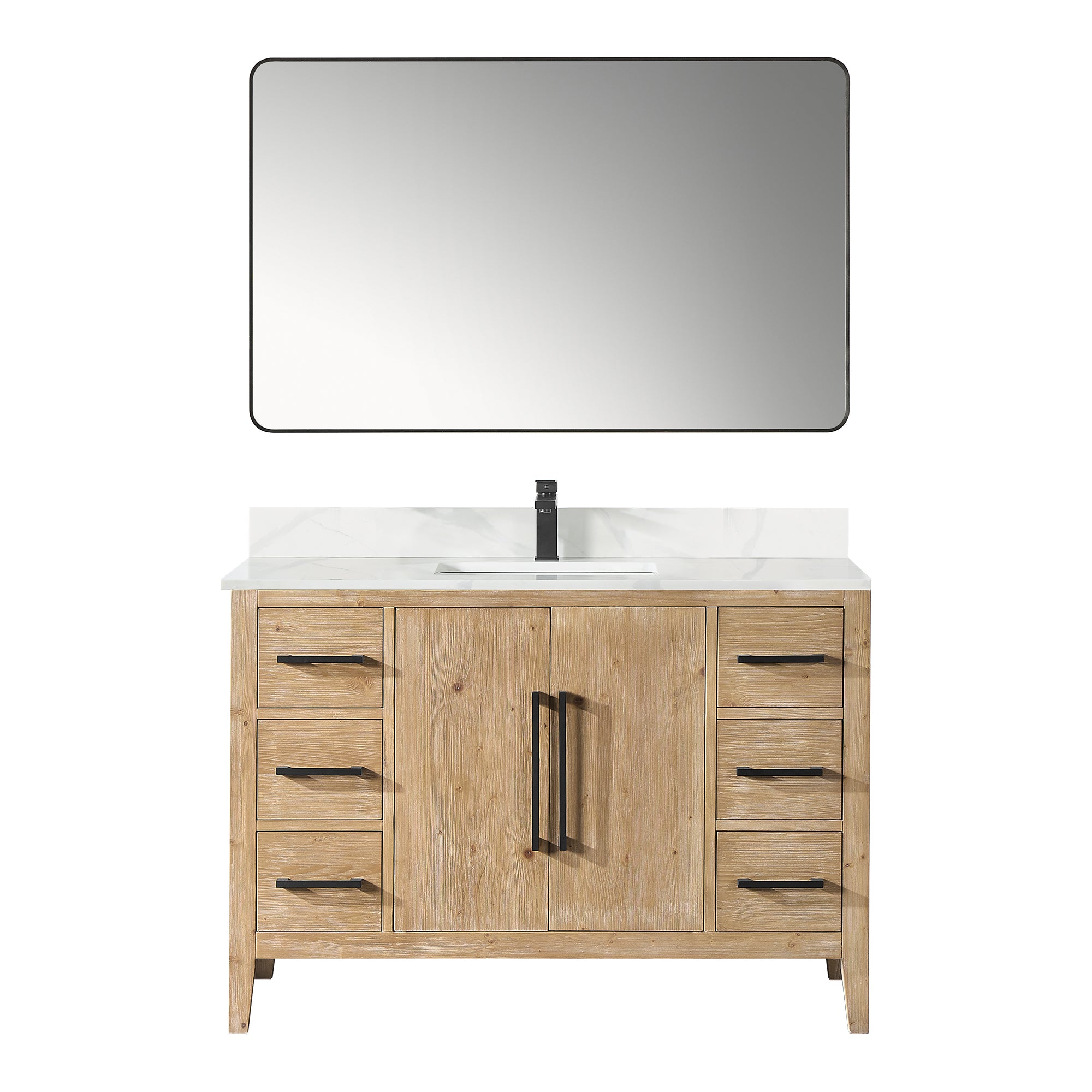 Laurel 48" Single Bathroom Vanity with Calacatta White Quartz Countertop