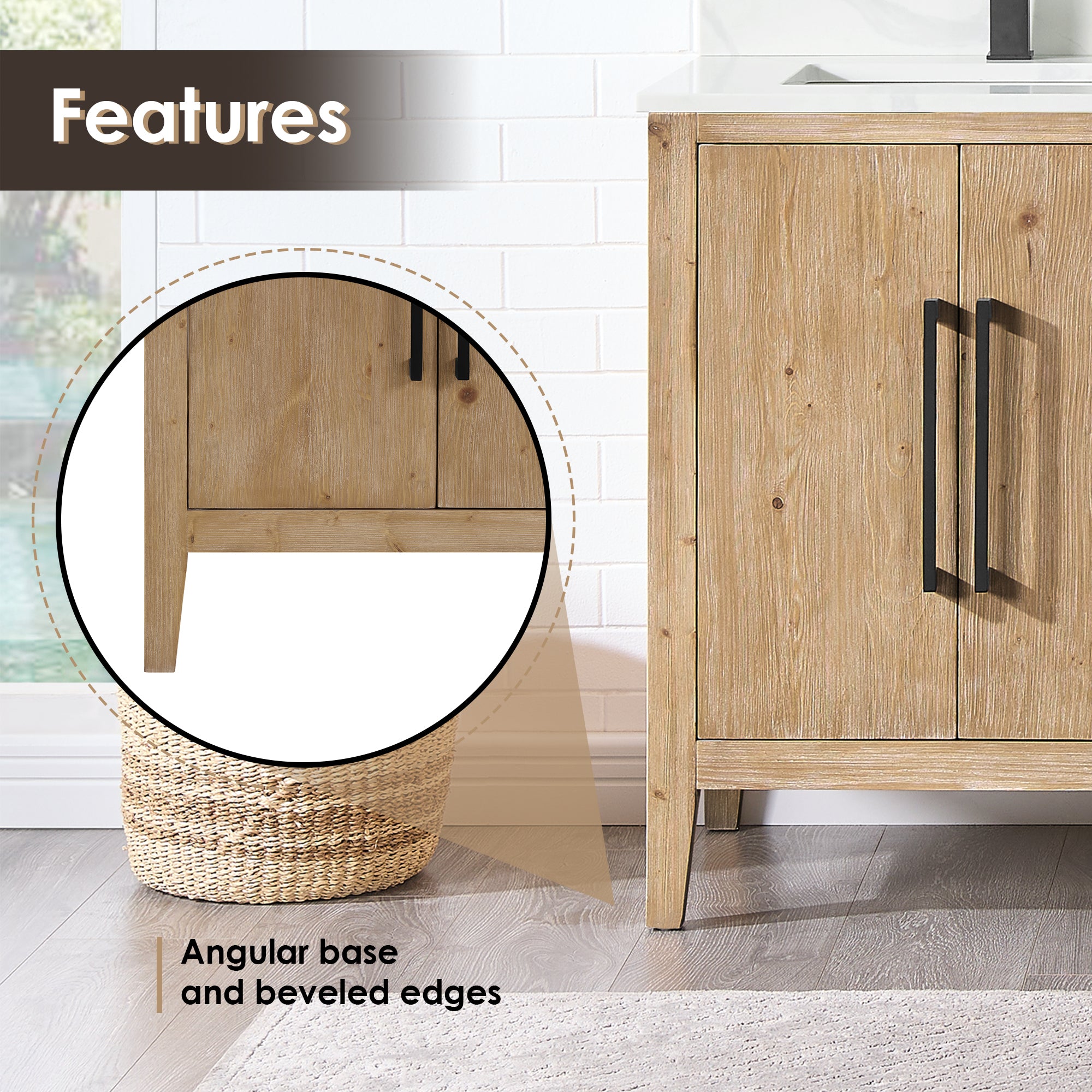 Laurel Bathroom Cabinet Vanity Base without Top and Sink, no Mirror