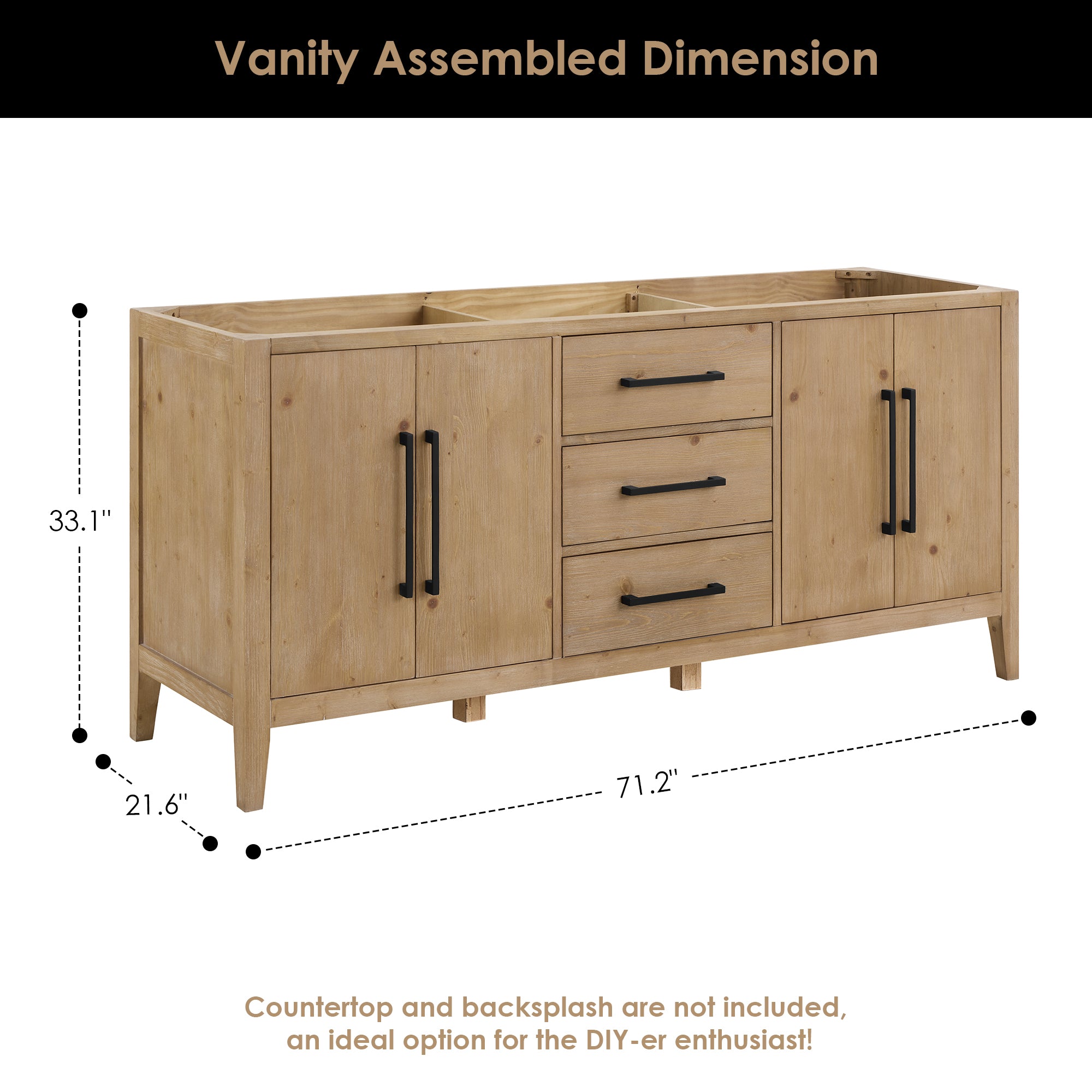 Laurel Bathroom Cabinet Vanity Base without Top and Sink, no Mirror
