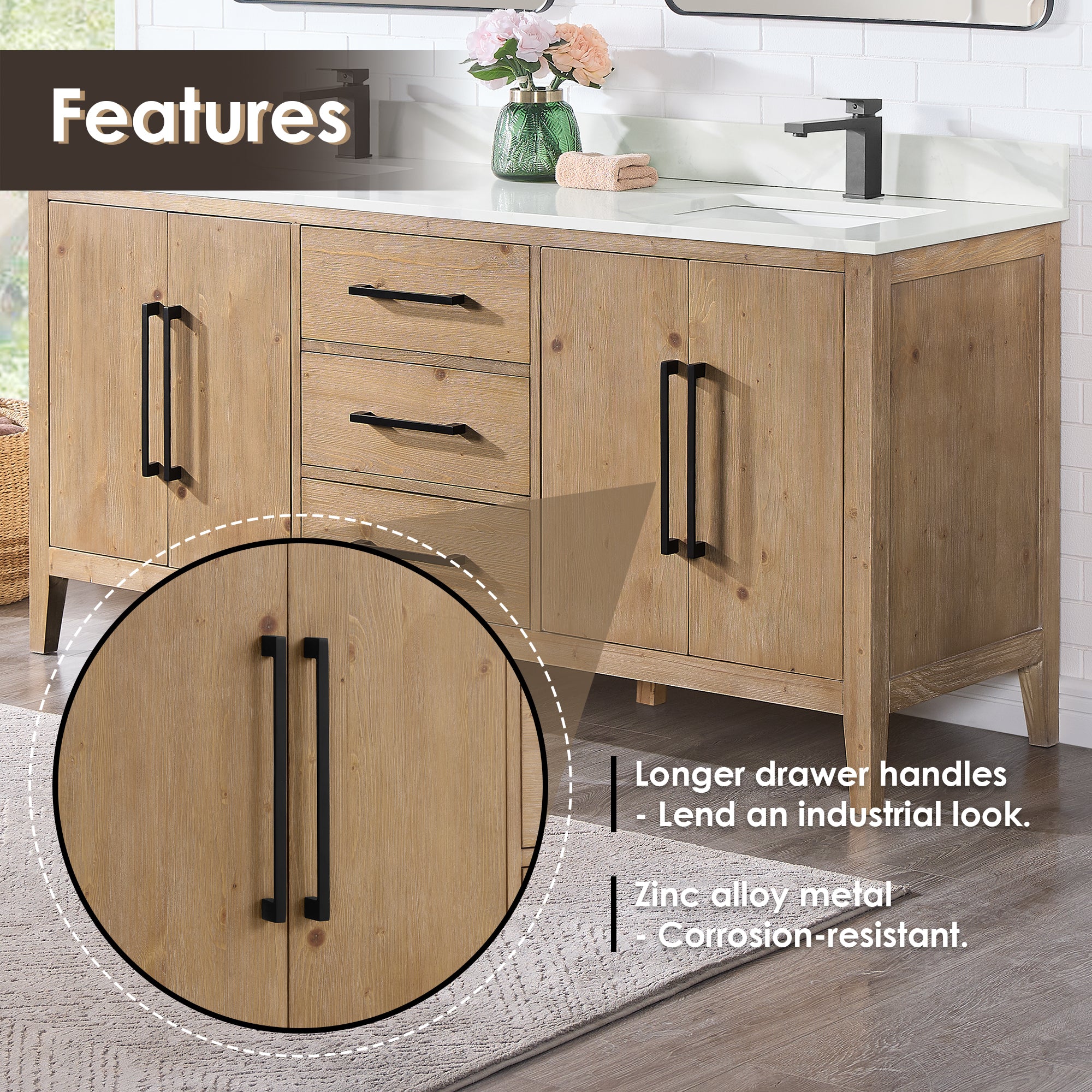 Laurel Bathroom Cabinet Vanity Base without Top and Sink, no Mirror