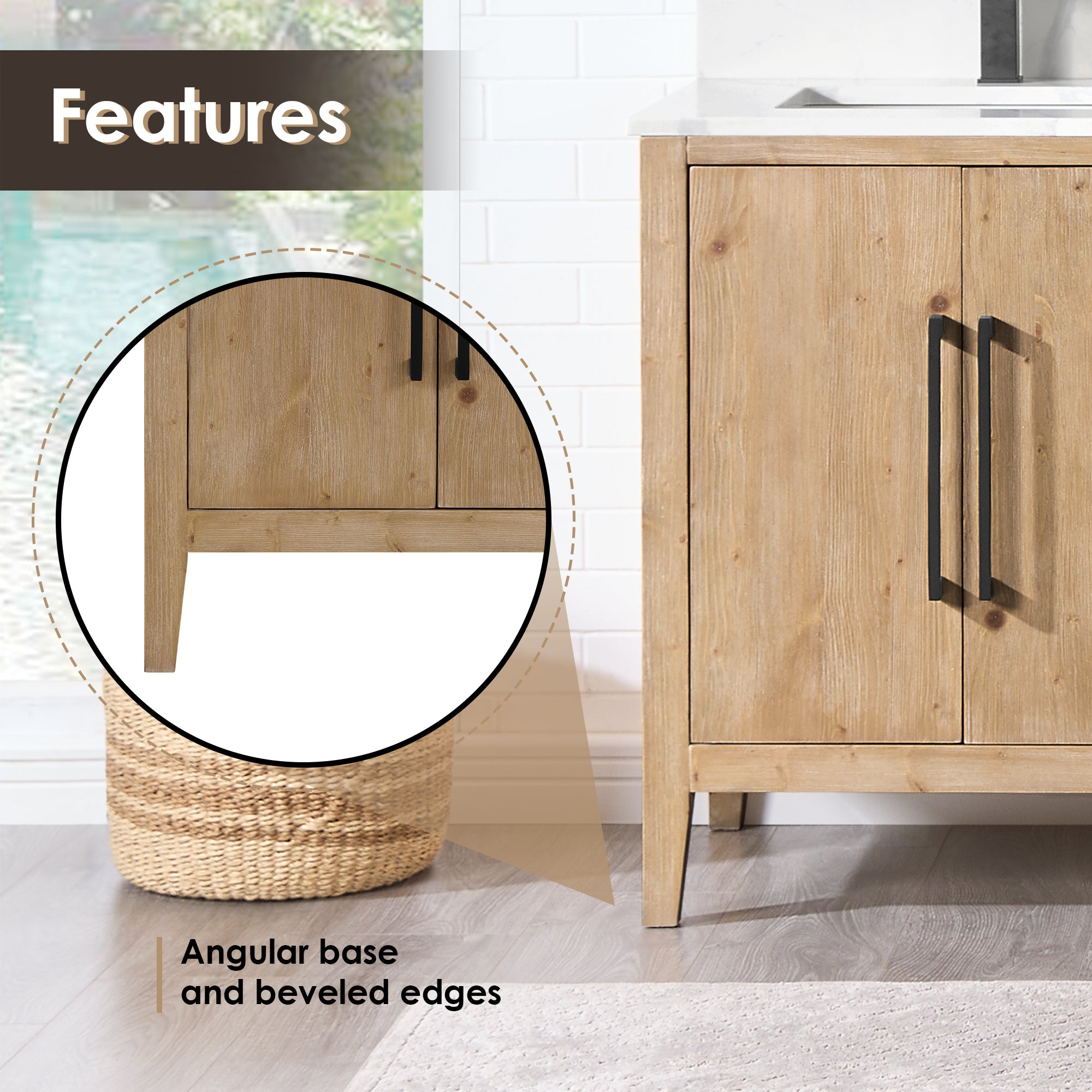 Laurel Bathroom Cabinet Vanity Base without Top and Sink, no Mirror