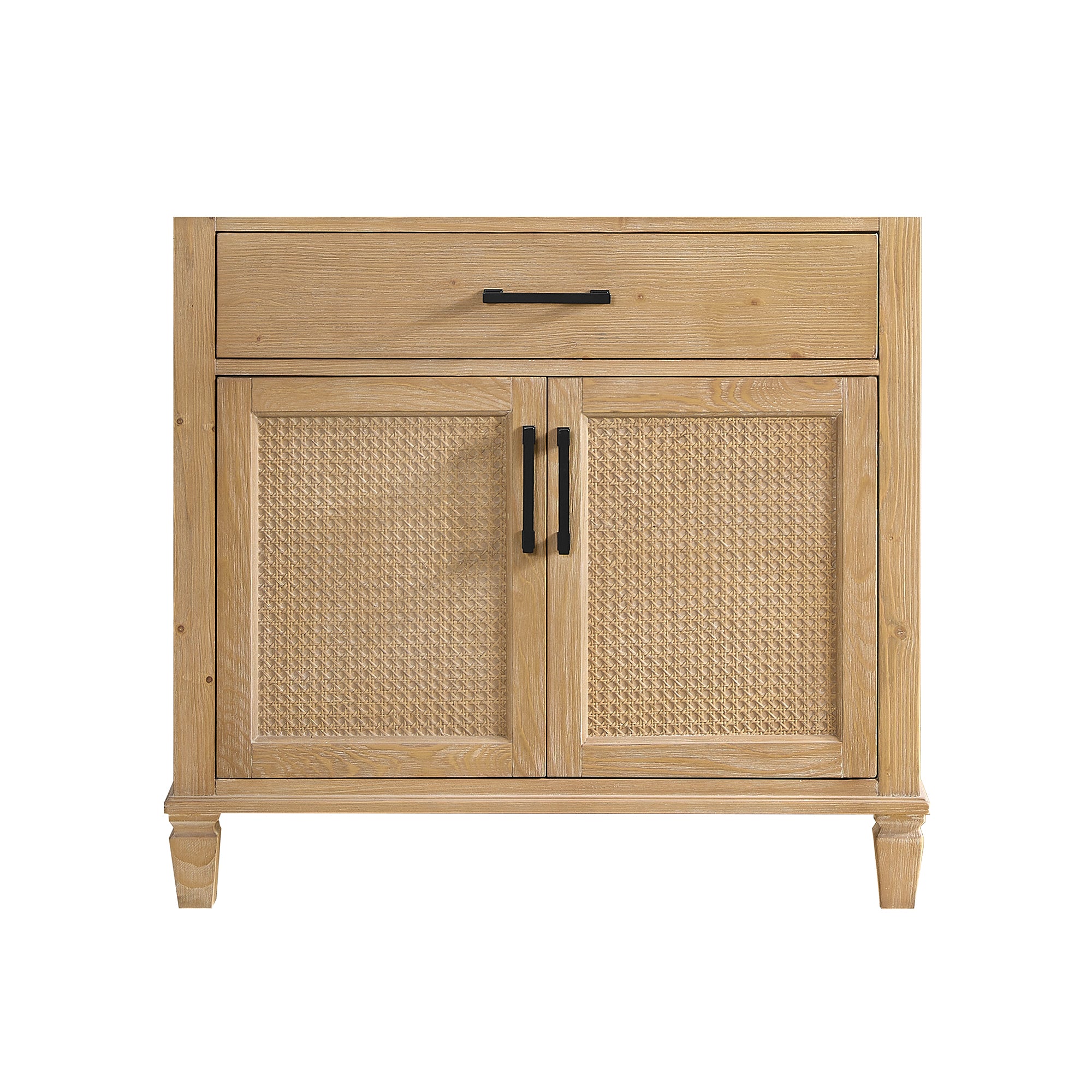 Solana Bathroom Cabinet Vanity Base in Weathered Fir without Top and Sink, no Mirror