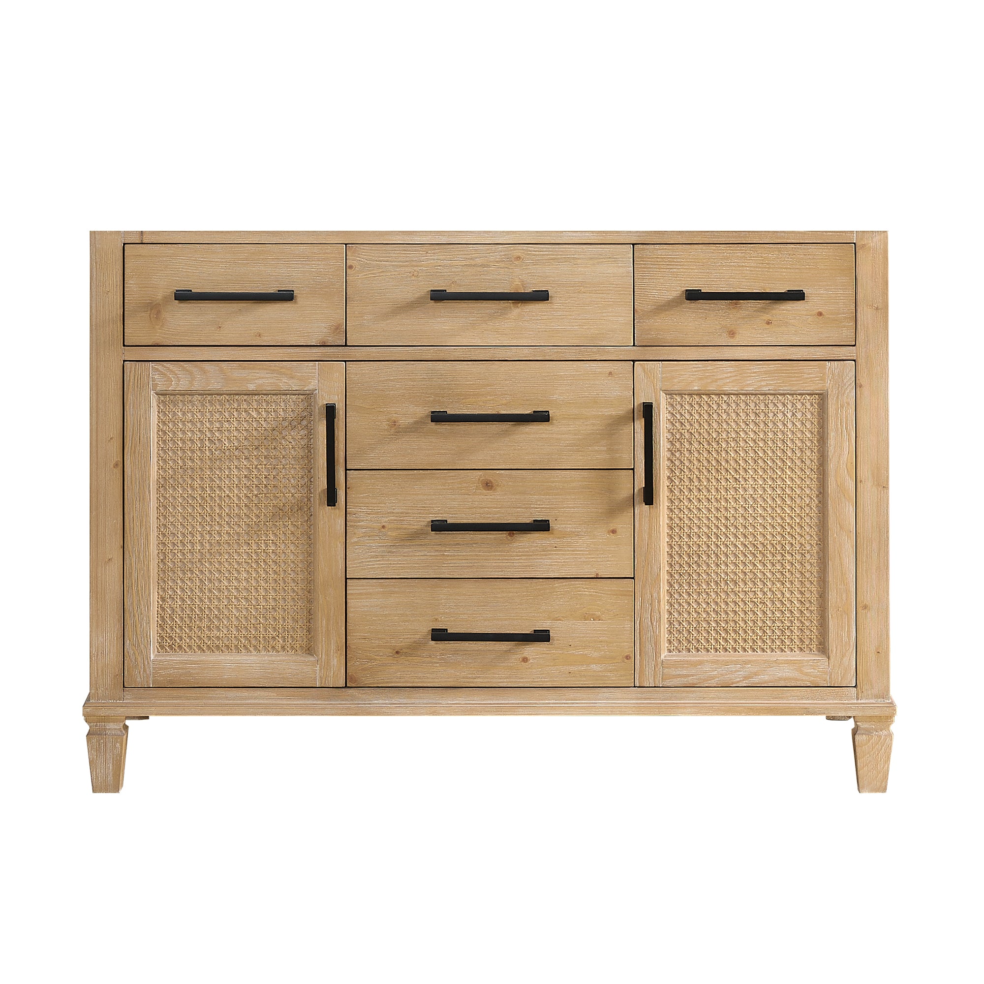Solana Bathroom Cabinet Vanity Base in Weathered Fir without Top and Sink, no Mirror