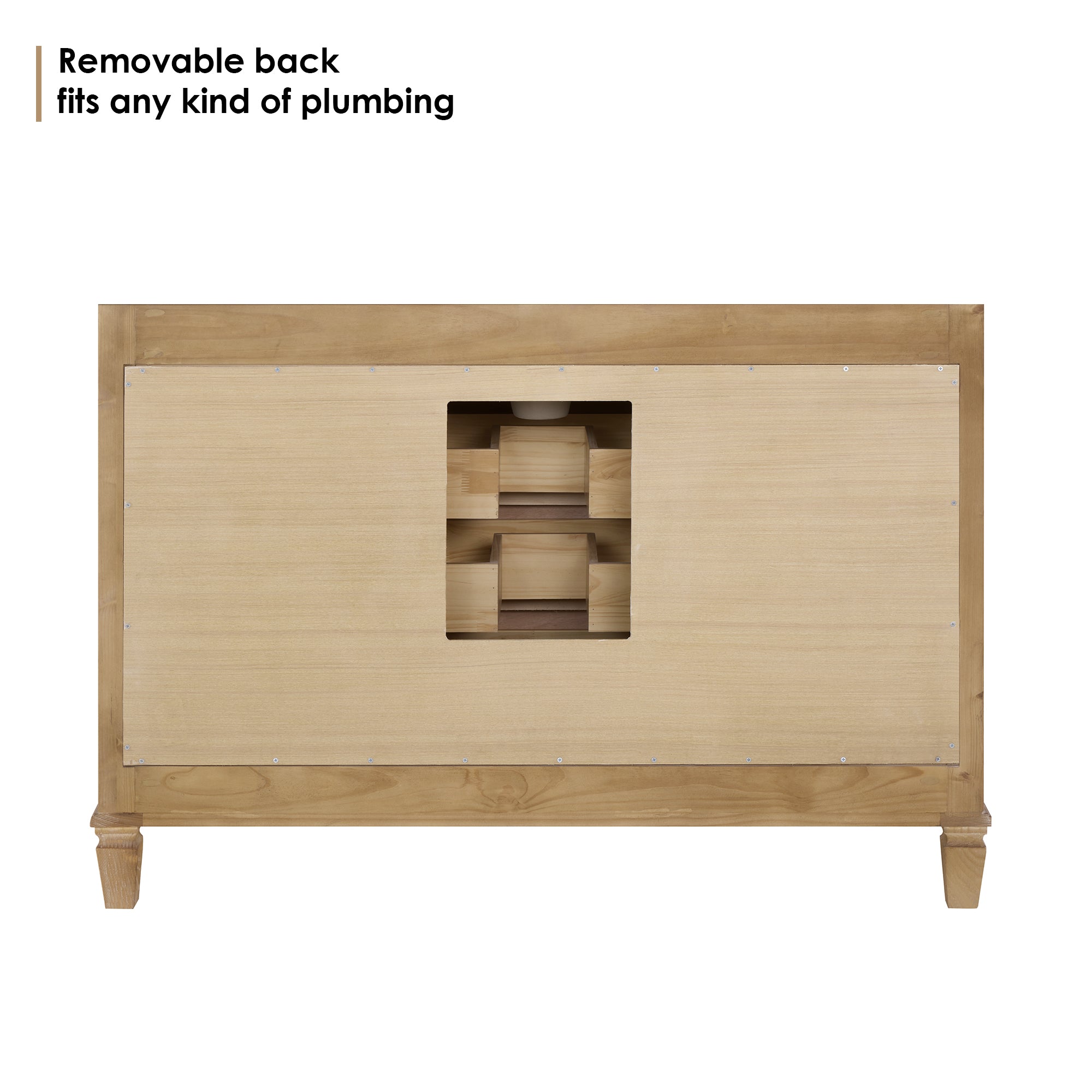 Solana Bathroom Cabinet Vanity Base in Weathered Fir without Top and Sink, no Mirror