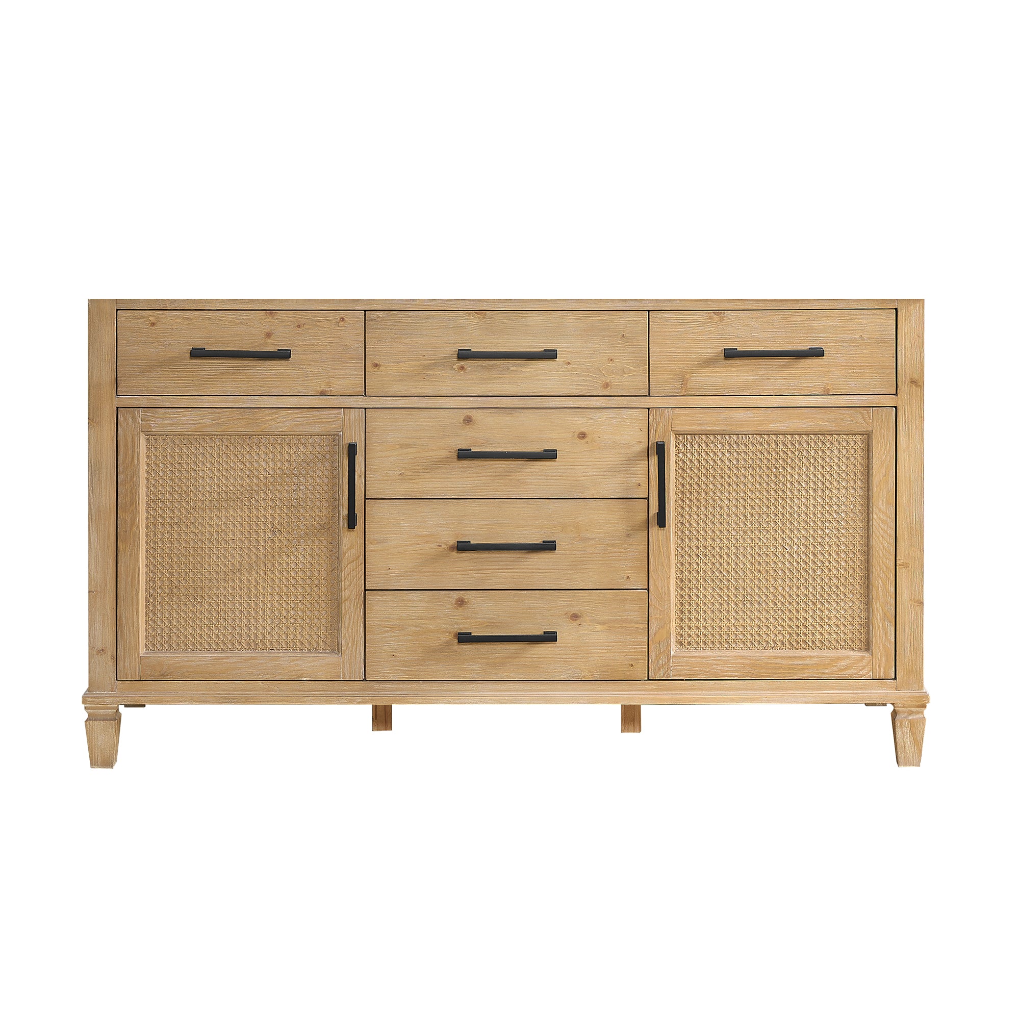 Solana Bathroom Cabinet Vanity Base in Weathered Fir without Top and Sink, no Mirror