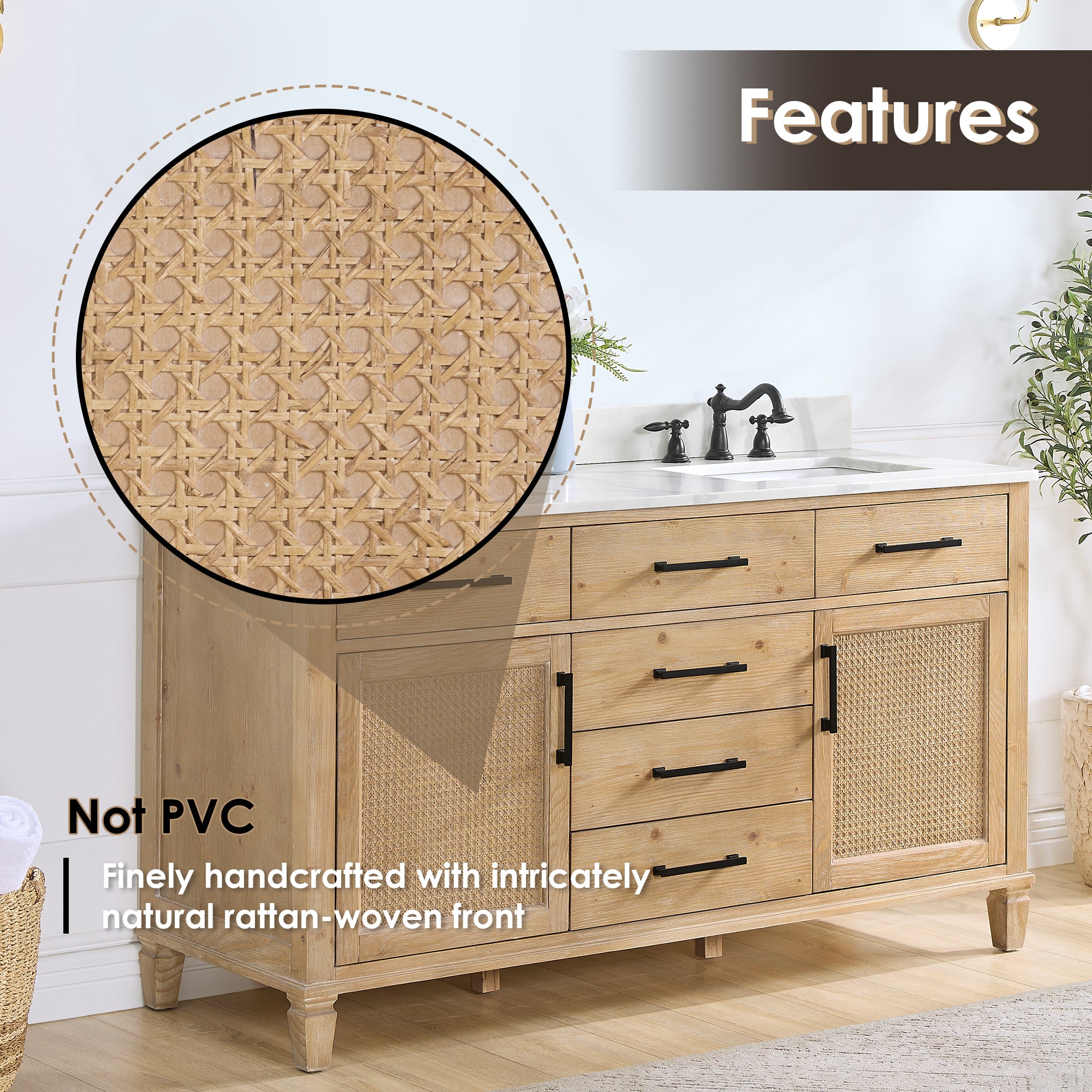Solana Bathroom Cabinet Vanity Base in Weathered Fir without Top and Sink, no Mirror