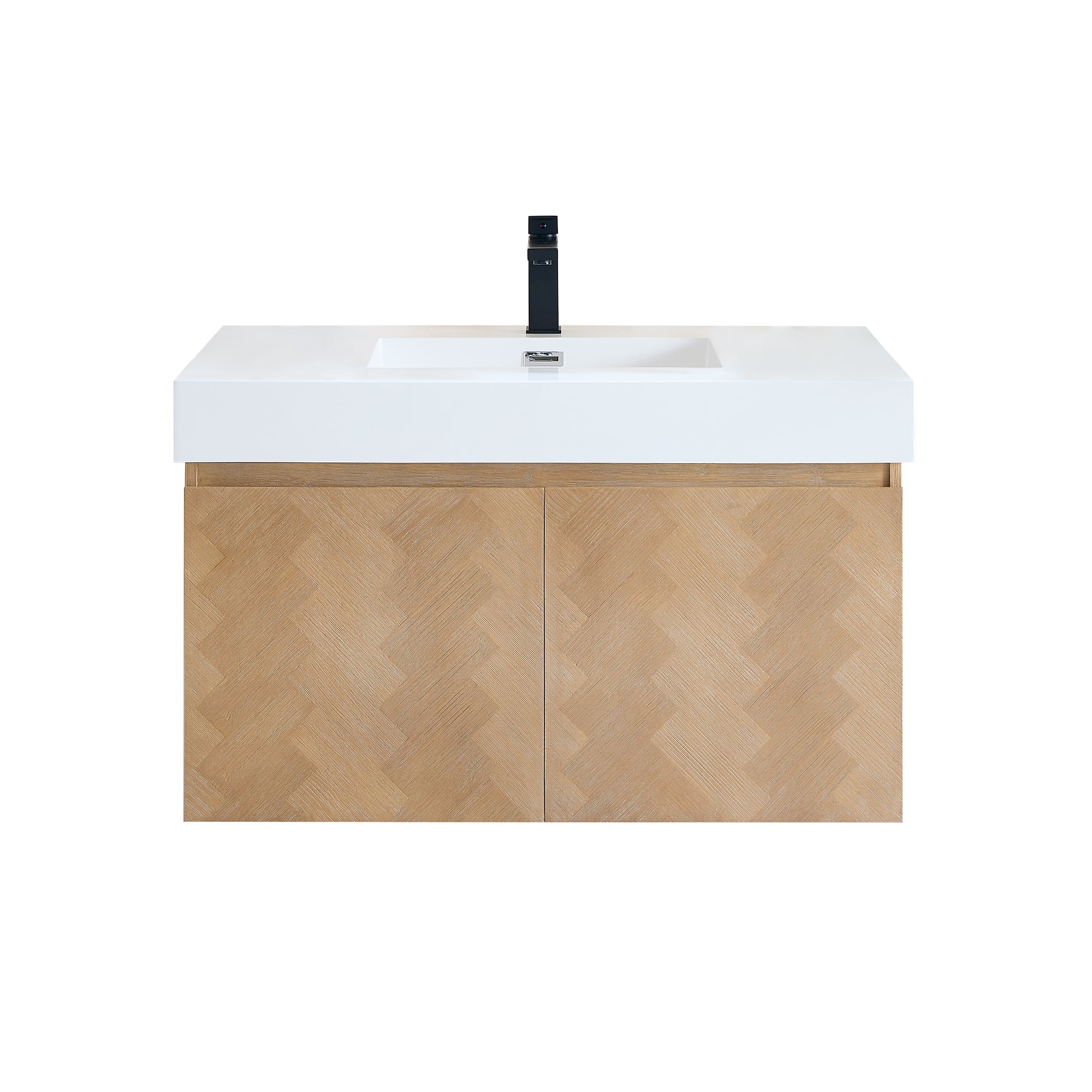 Siena 36" Wall-mounted Single Bathroom Vanity with White Artificial Drop-in Sink