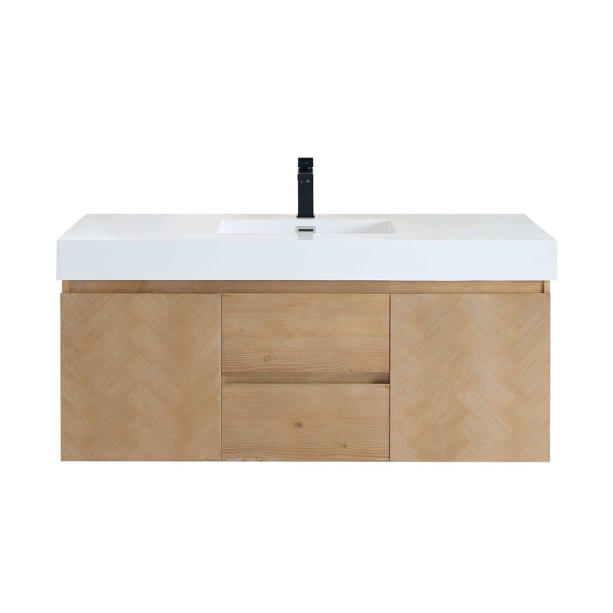 Siena 48" Wall-mounted Single Bathroom Vanity with White Artificial Drop-in Sink