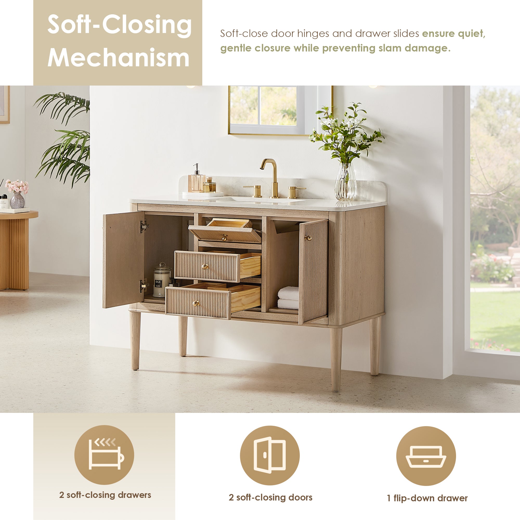 Blaise 48"/54"/60"/72" single/double vanity with top