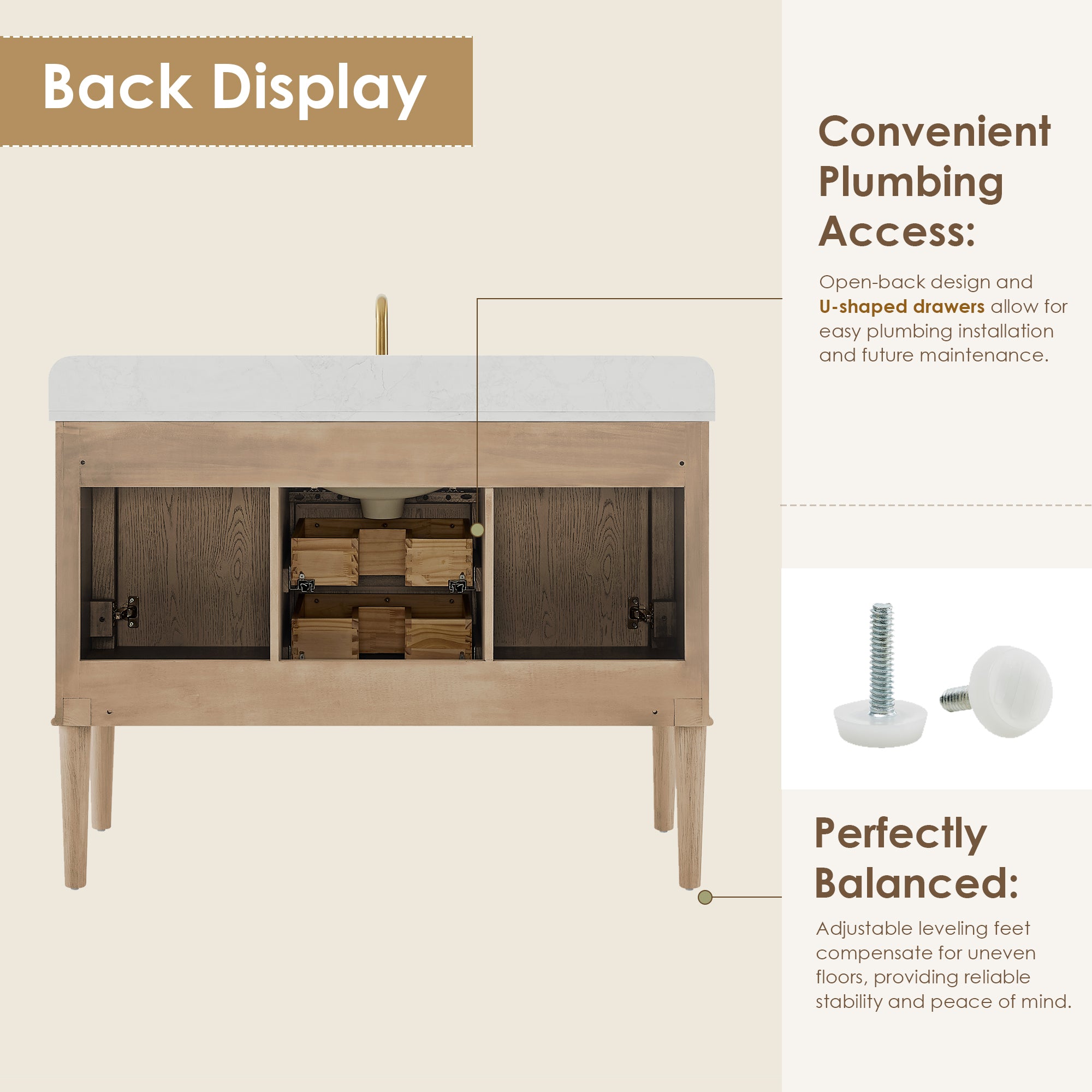 Blaise 48"/54"/60"/72" single/double vanity with top