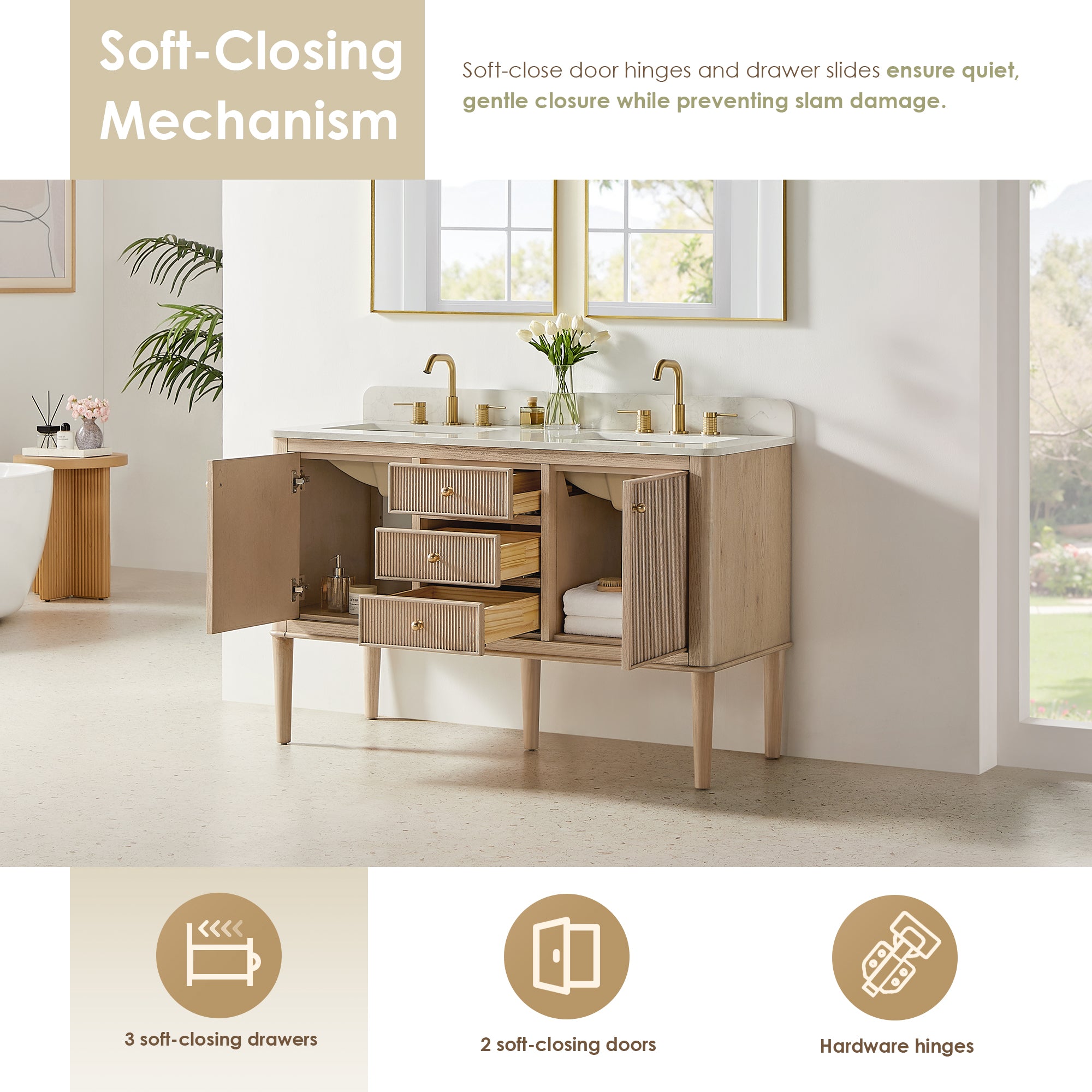 Blaise 48"/54"/60"/72" single/double vanity with top