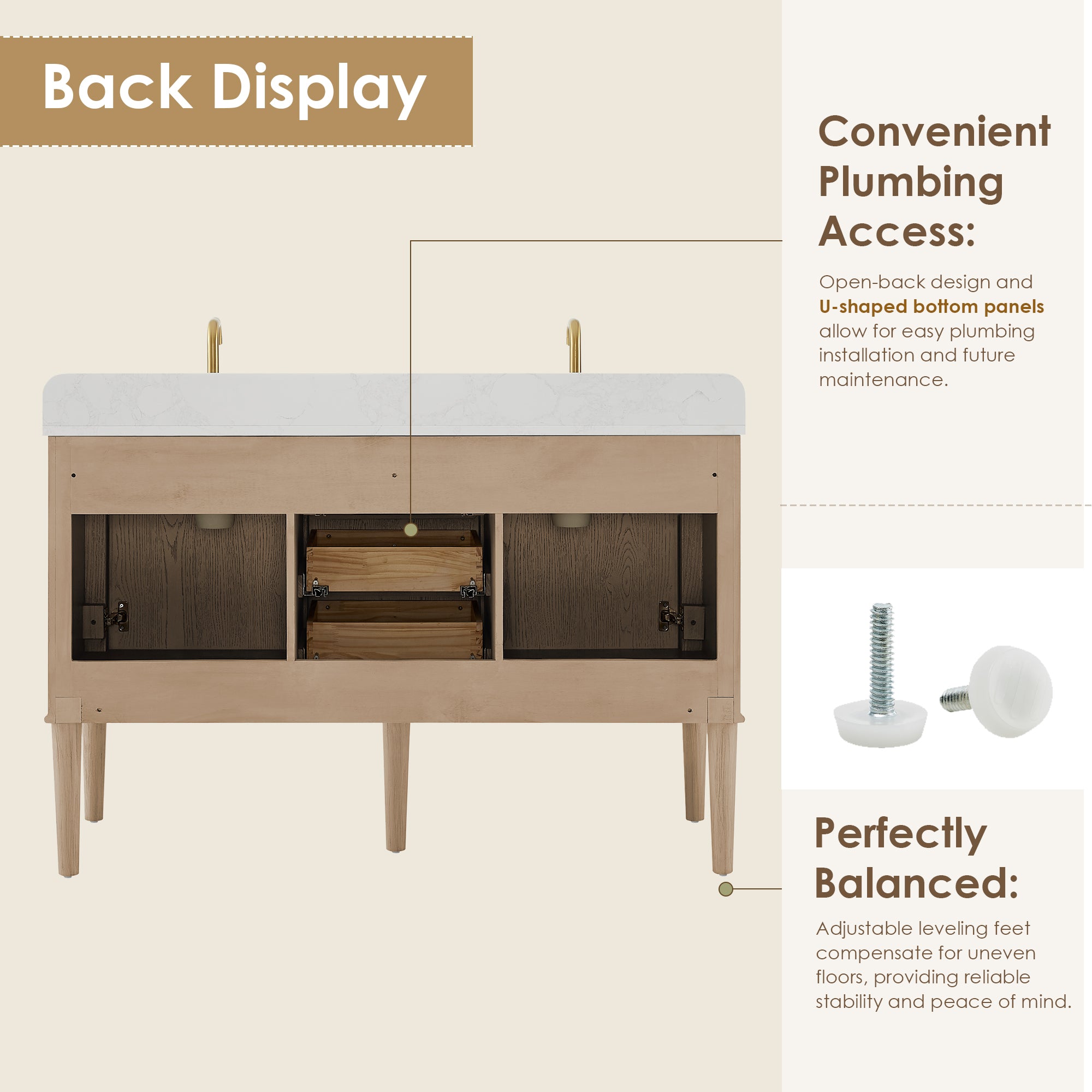 Blaise 48"/54"/60"/72" single/double vanity with top