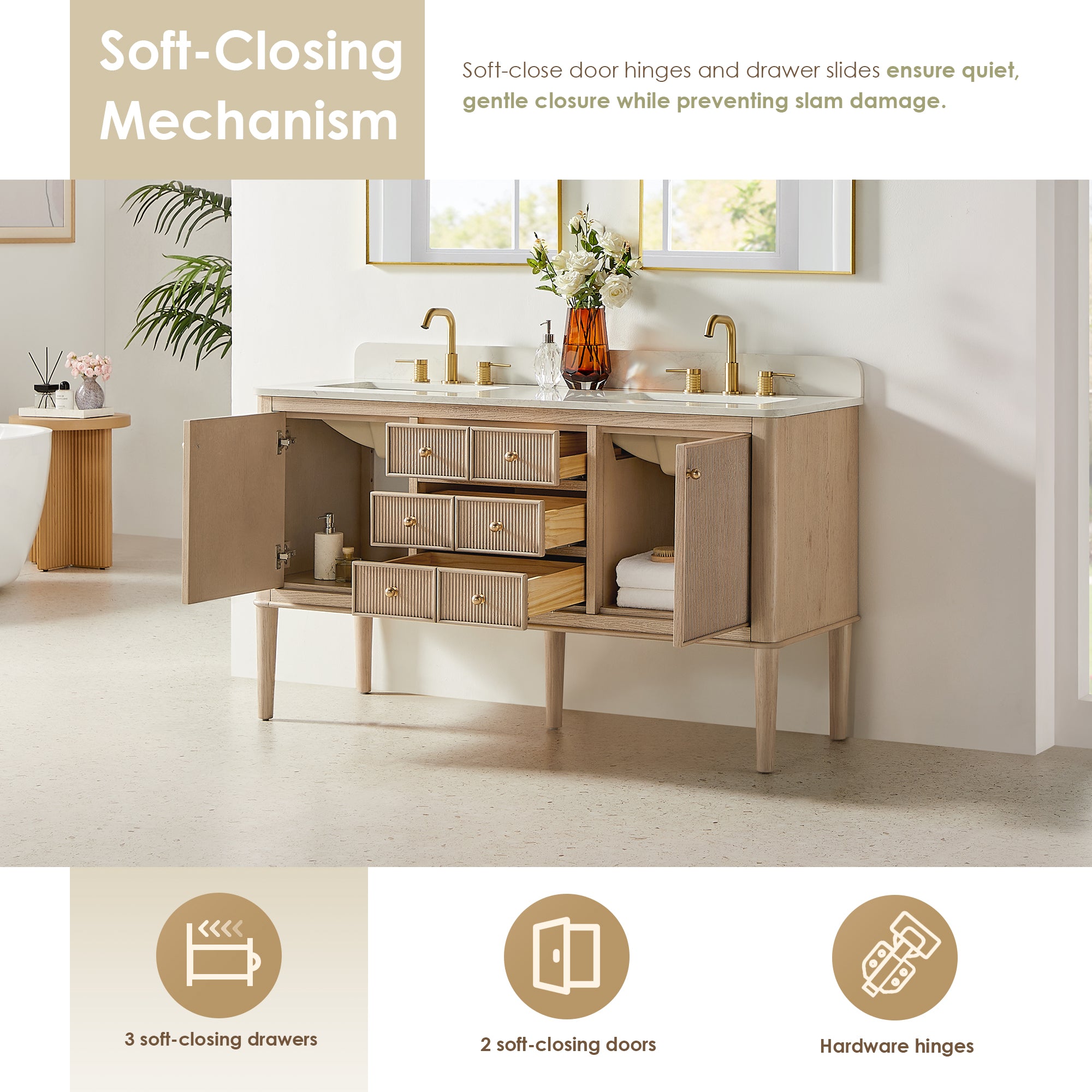 Blaise 48"/54"/60"/72" single/double vanity with top