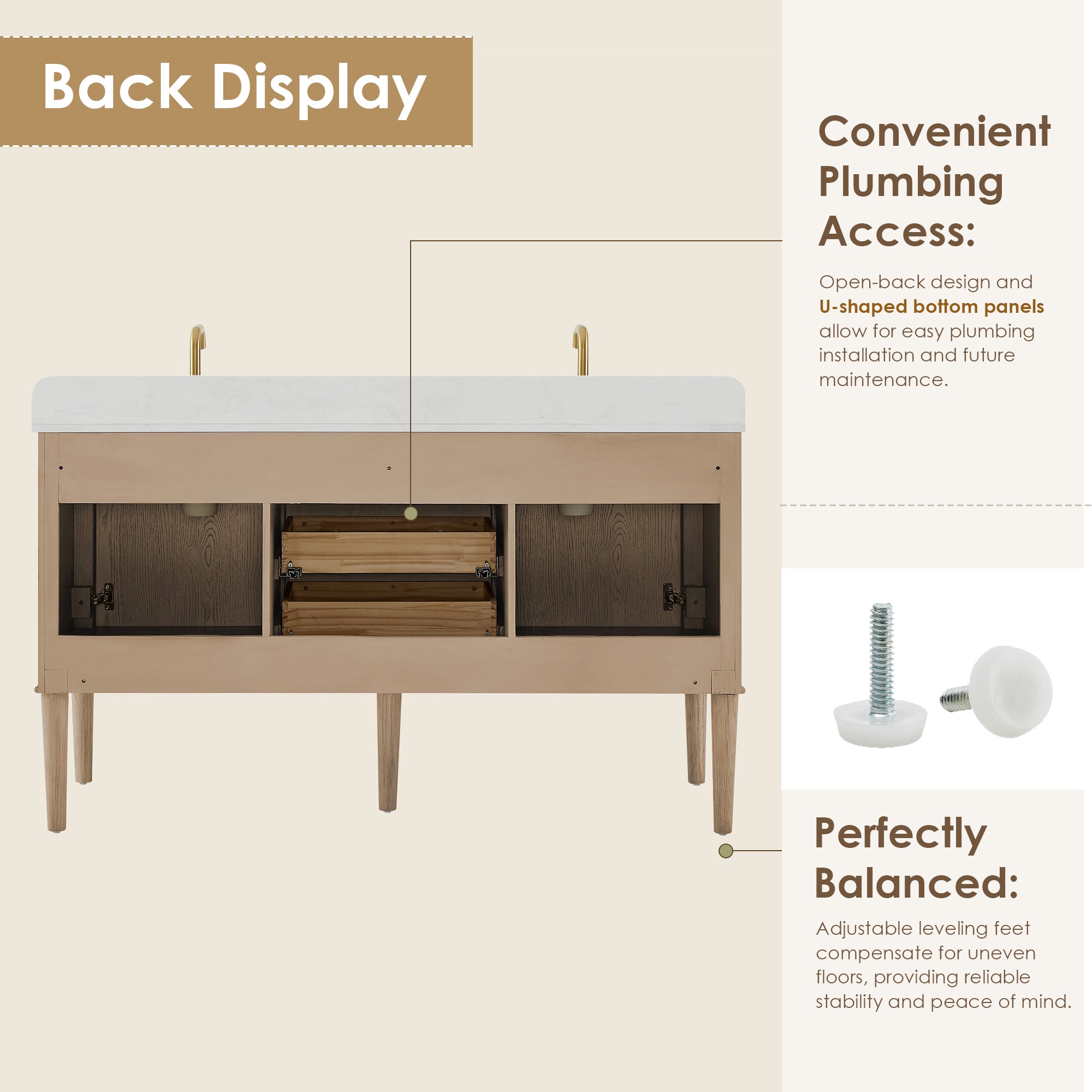 Blaise 48"/54"/60"/72" single/double vanity with top