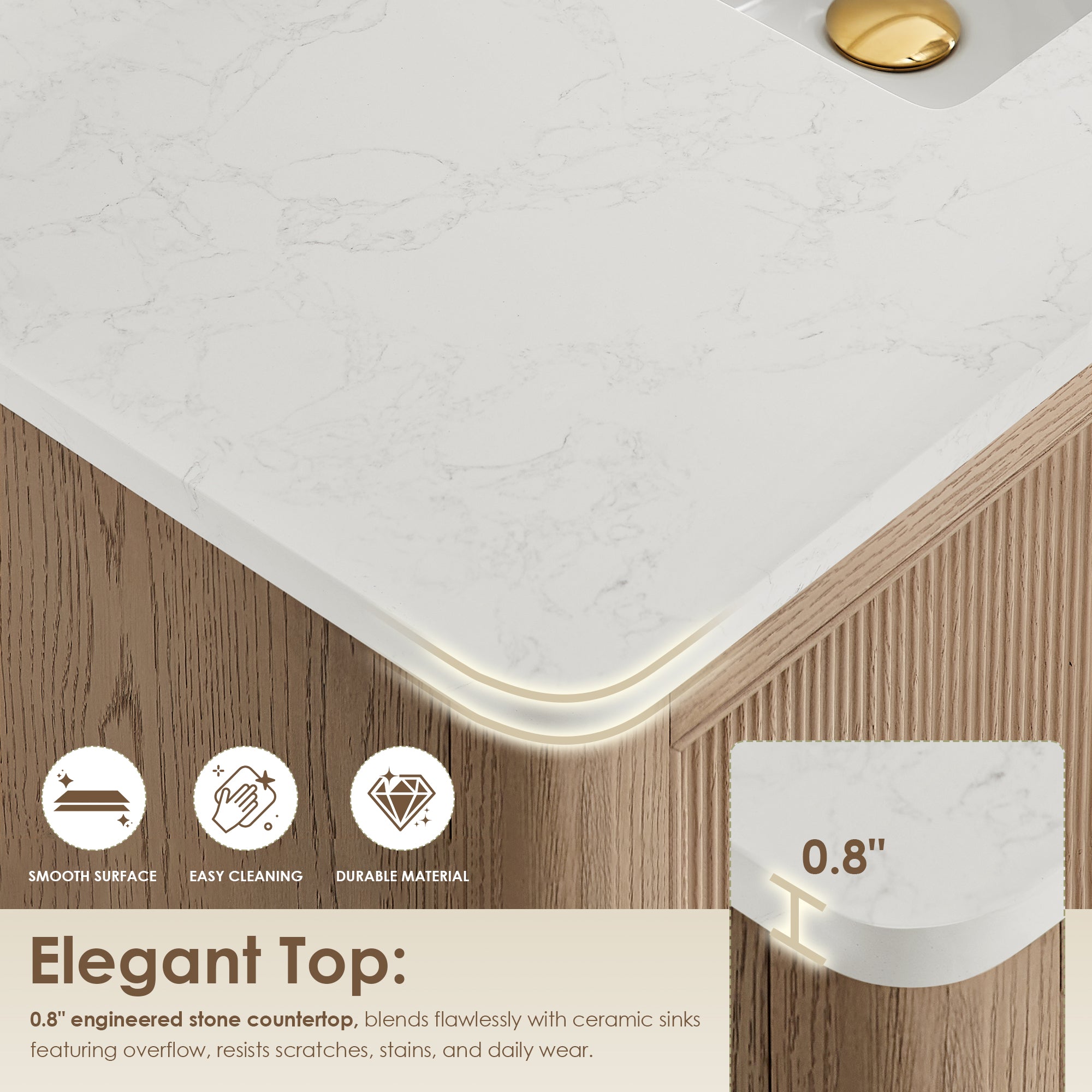 Blaise 48"/54"/60"/72" single/double vanity with top