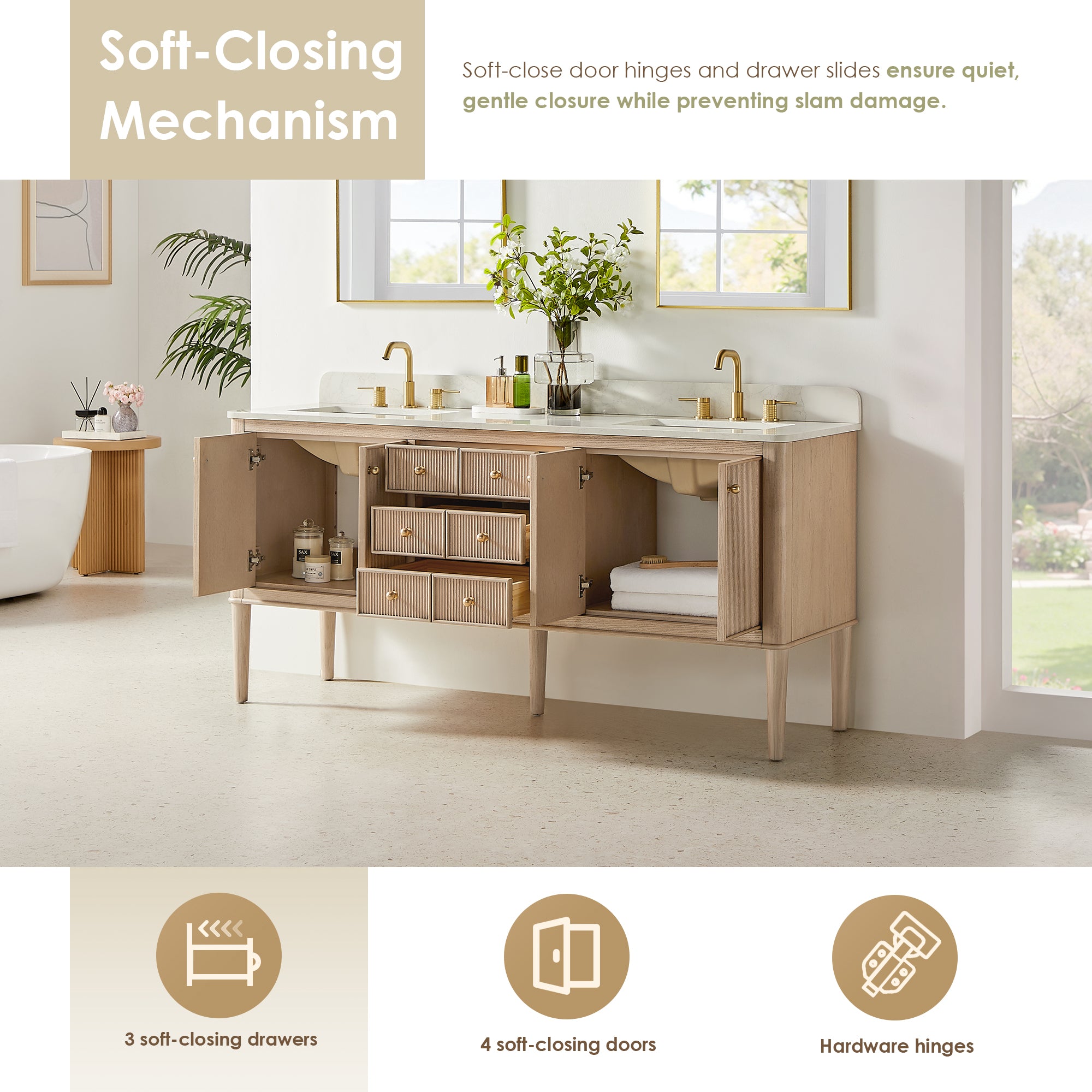 Blaise 48"/54"/60"/72" single/double vanity with top