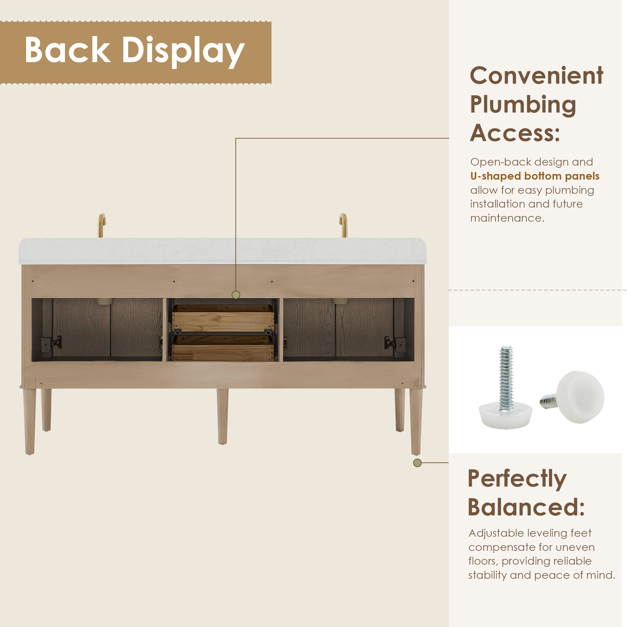 Blaise 48"/54"/60"/72" single/double vanity with top