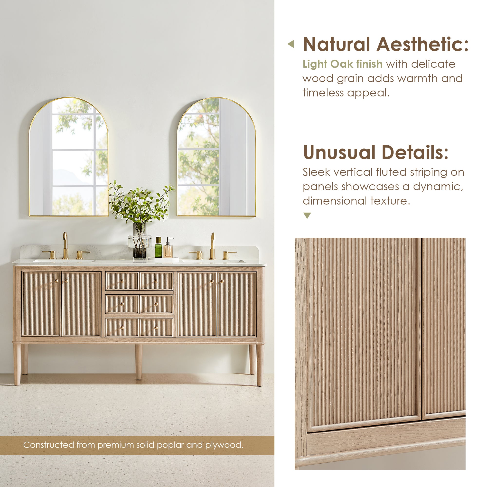 Blaise 48"/54"/60"/72" single/double vanity with top