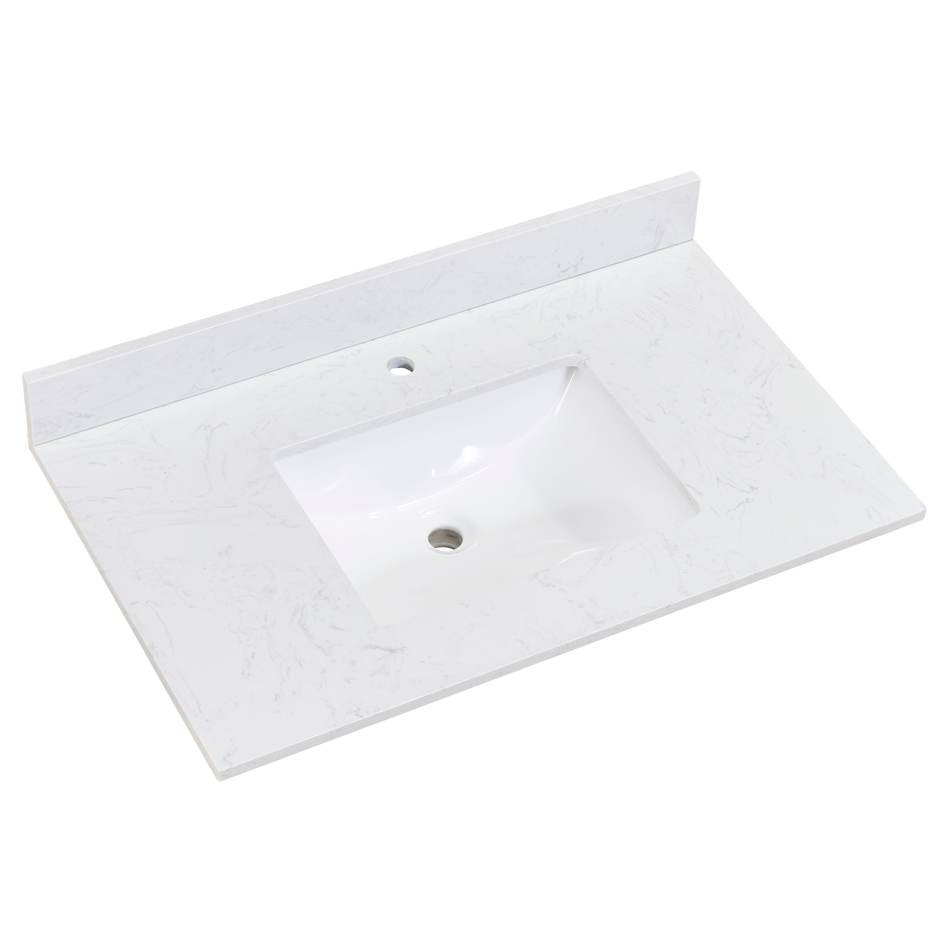 Salerno Single Sink Bathroom Vanity Countertop in Aosta White