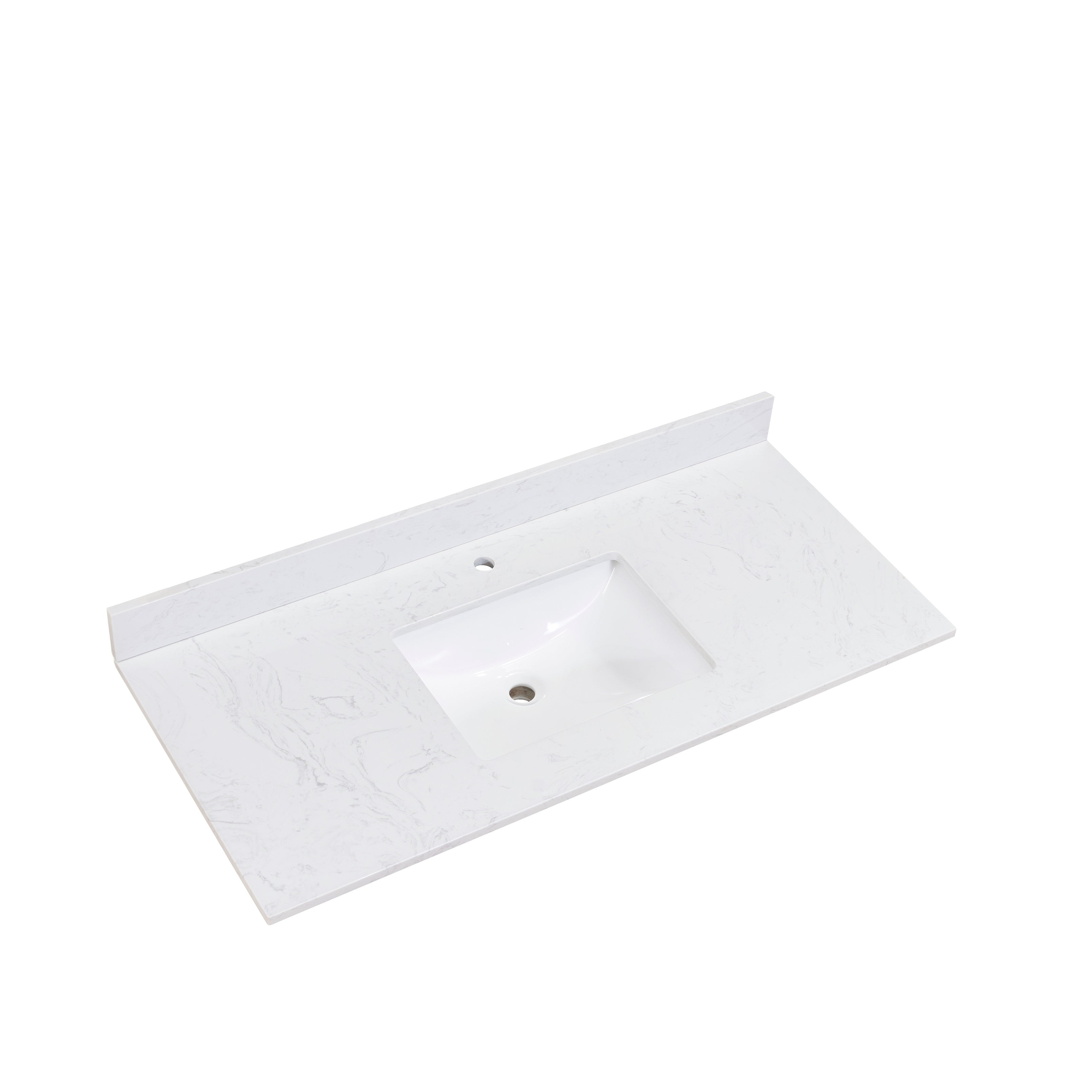 Salerno Single Sink Bathroom Vanity Countertop in Aosta White