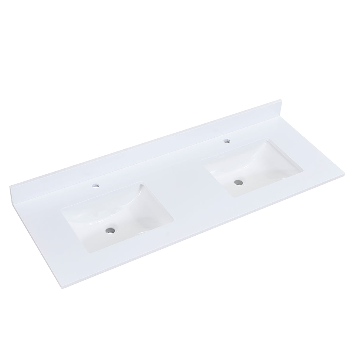 Viterbo Double Sink Bathroom Vanity Countertop in Snow White