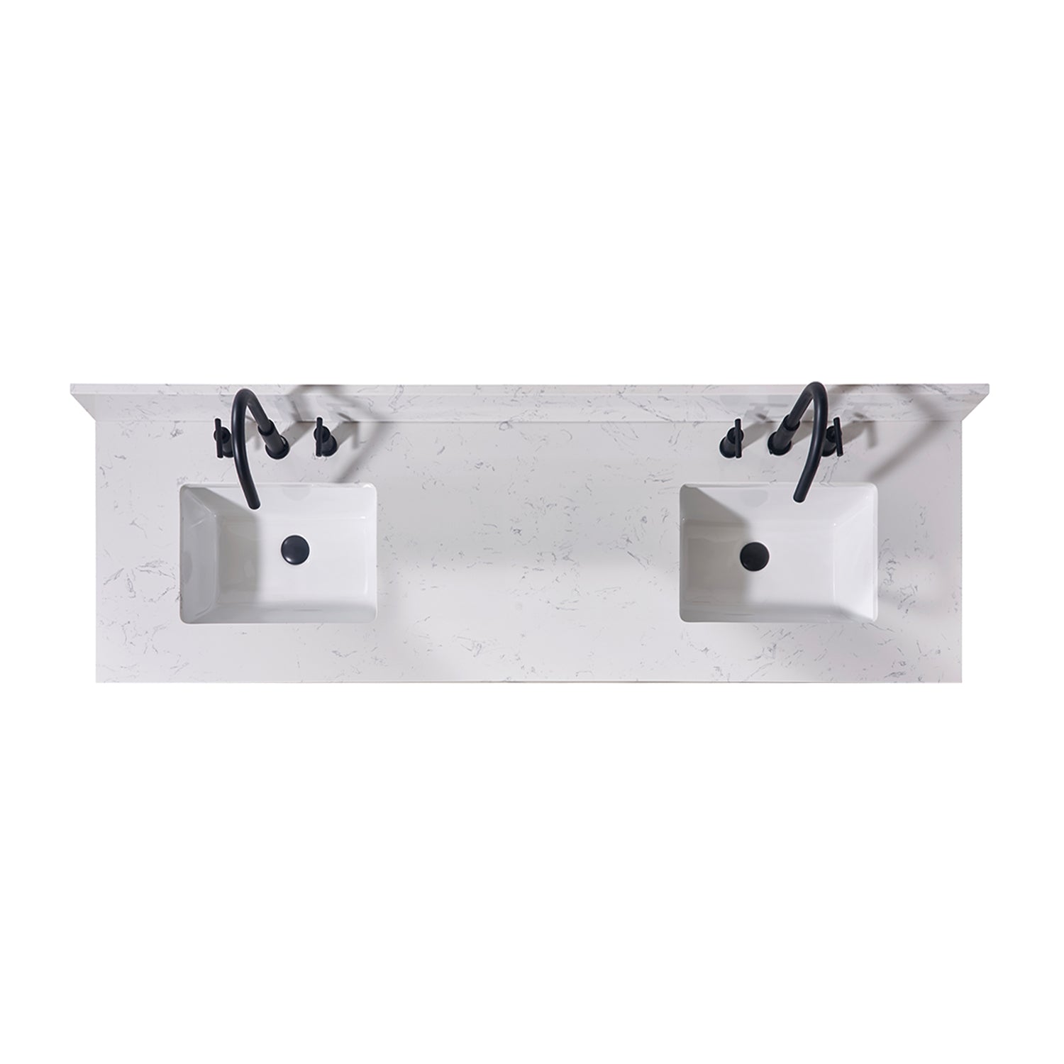 Trento Stone effects Vanity Top in Aosta White with White Sink