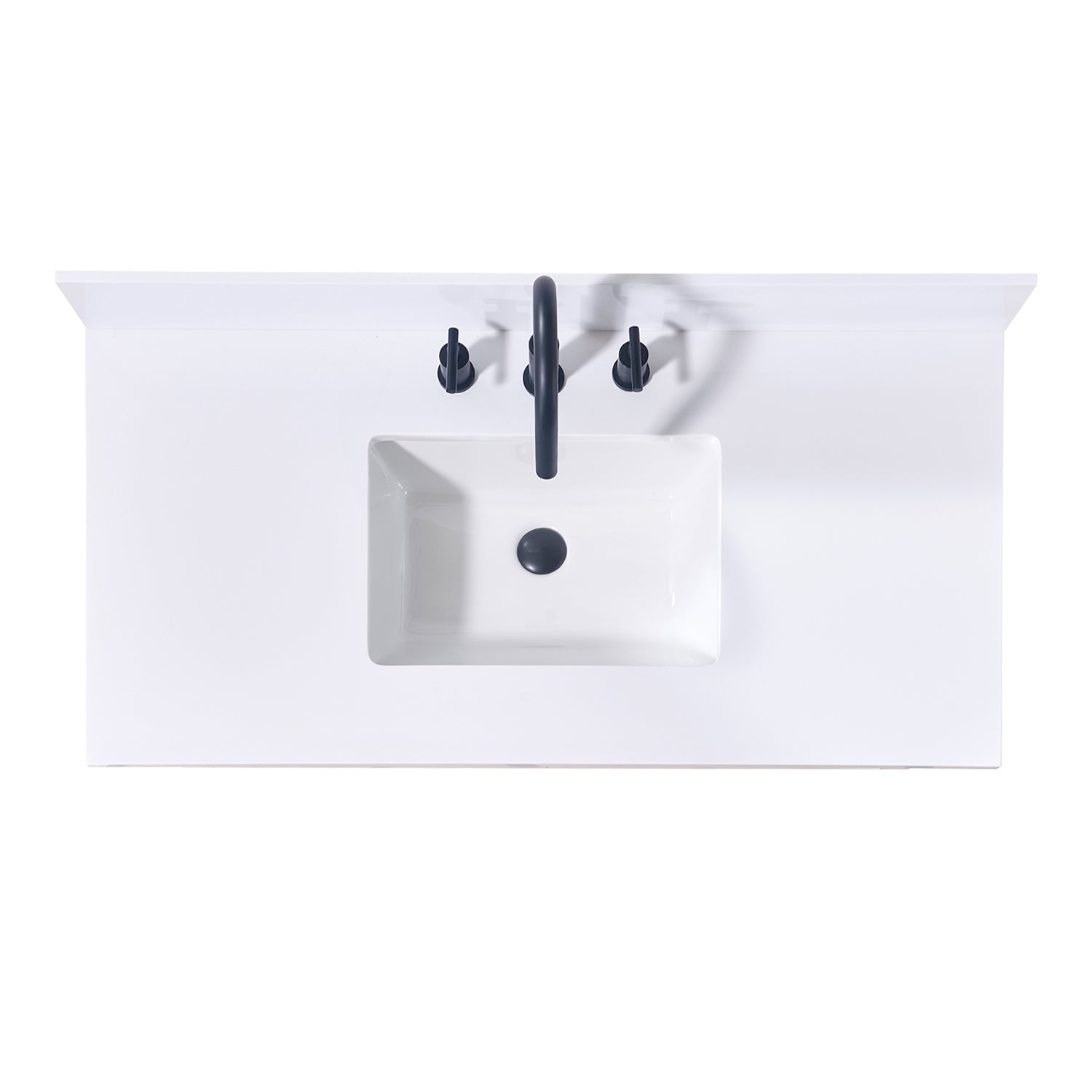 Andalo Stone effects Single Sink Vanity Top in Snow White with White Sink