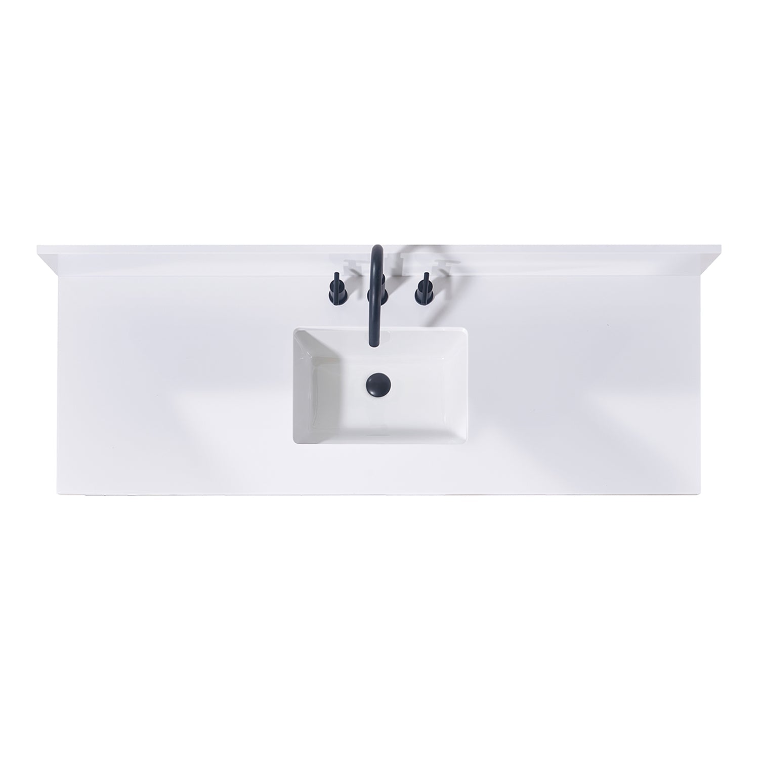 Andalo Stone effects Single Sink Vanity Top in Snow White with White Sink