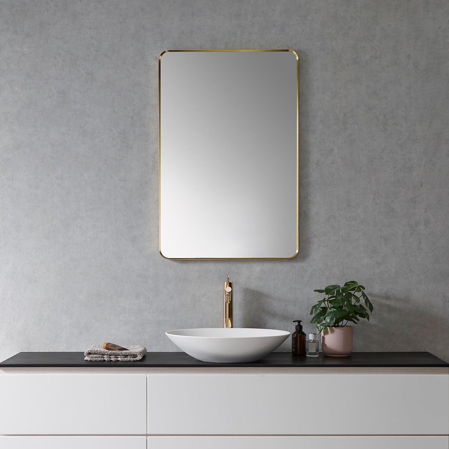 Nettuno 24" Rectangle Bathroom Vanity Aluminum Framed Wall Mirror
