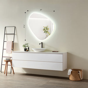 Rasso Novelty Frameless Modern Bathroom/Vanity LED Lighted Wall Mirror
