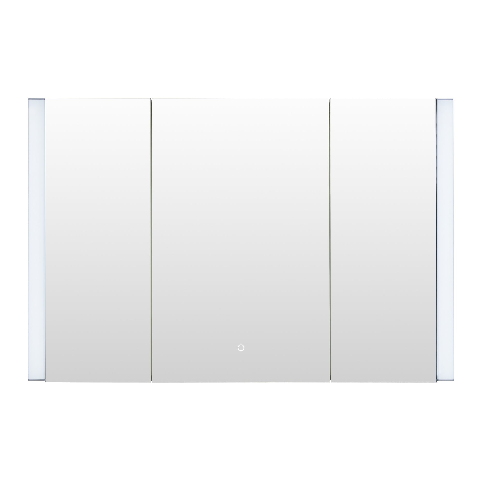 Serra Rectangular Frameless Surface-Mount LED Lighted Bathroom Aluminum Mirror Medicine Cabinet