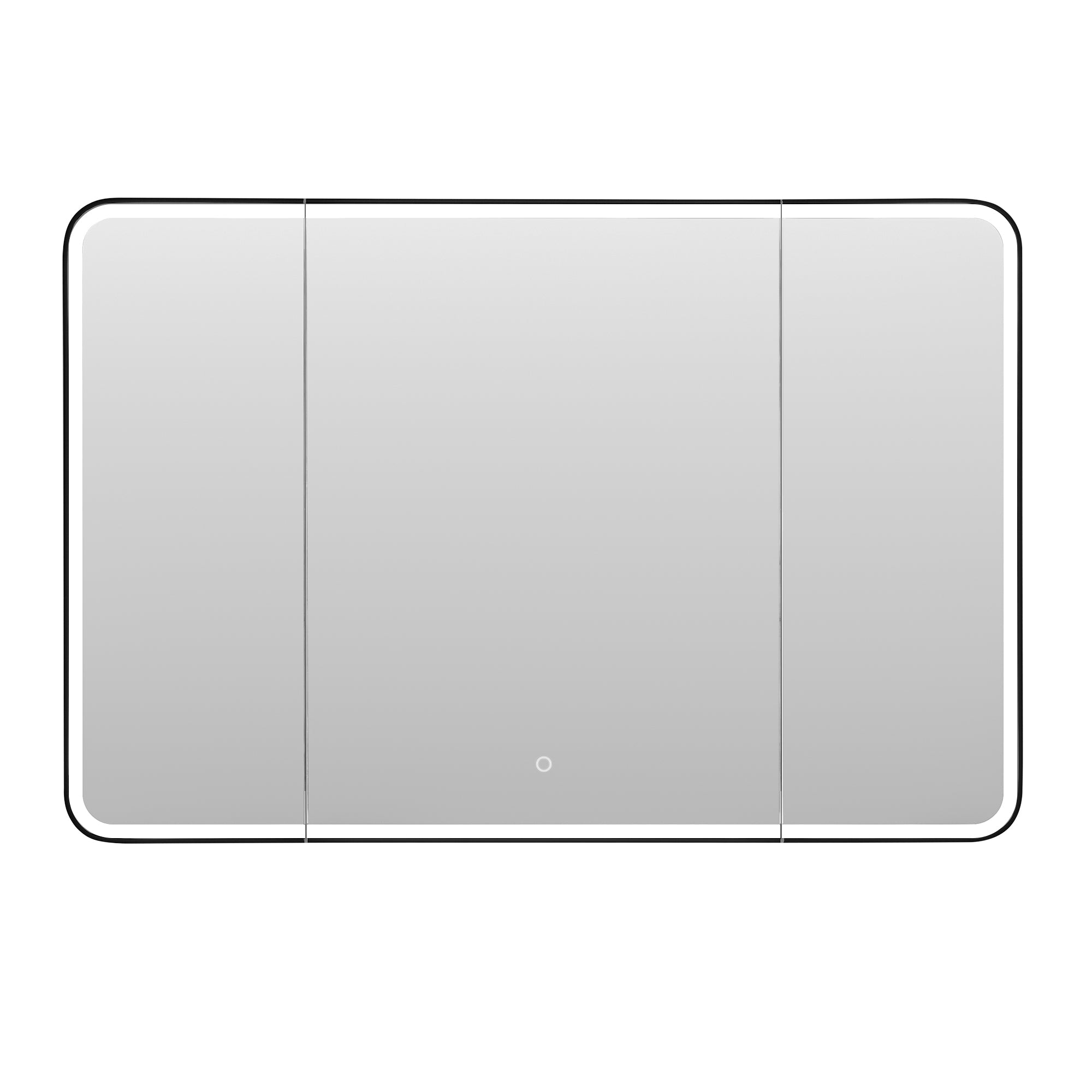 Ostaria Rectangular Surface-Mount/Reccessed LED Lighted Bathroom Black Aluminum Mirror Medicine Cabinet