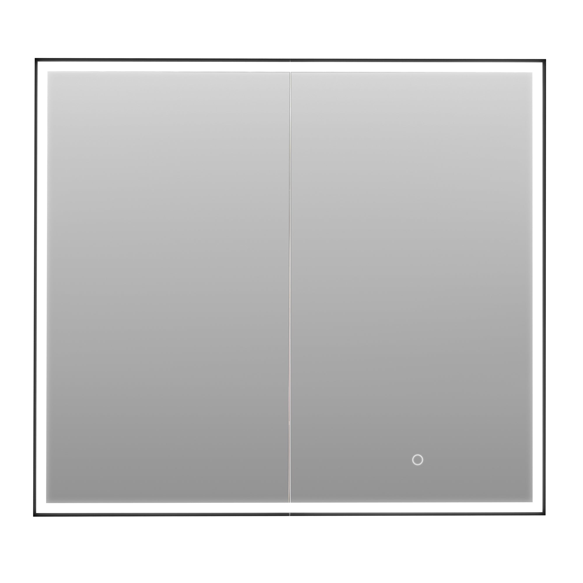 Fenice Rectangular Surface-Mount/Reccessed LED Lighted Bathroom Black Aluminum Mirror Medicine Cabinet