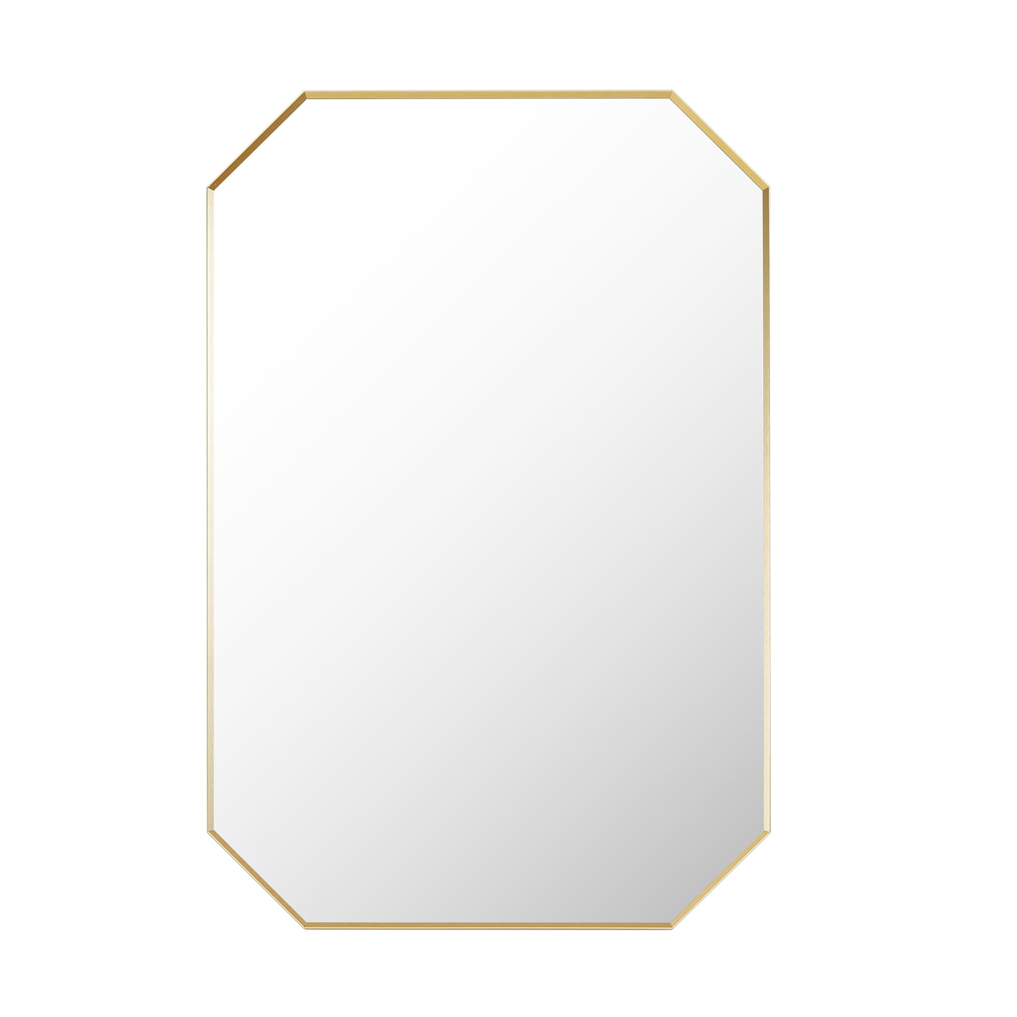 Allure Octagon Aluminum Framed in Modern Bathroom Wall Mirror
