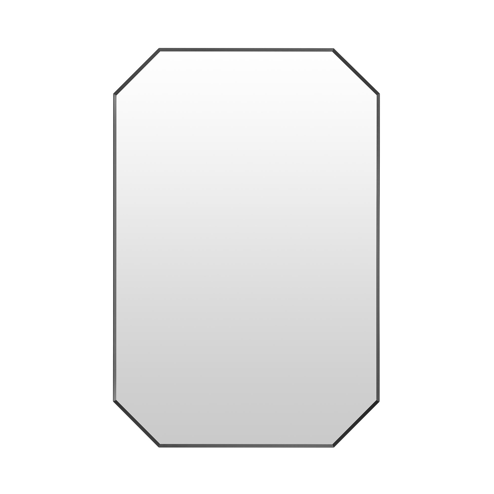 Allure Octagon Aluminum Framed in Modern Bathroom Wall Mirror
