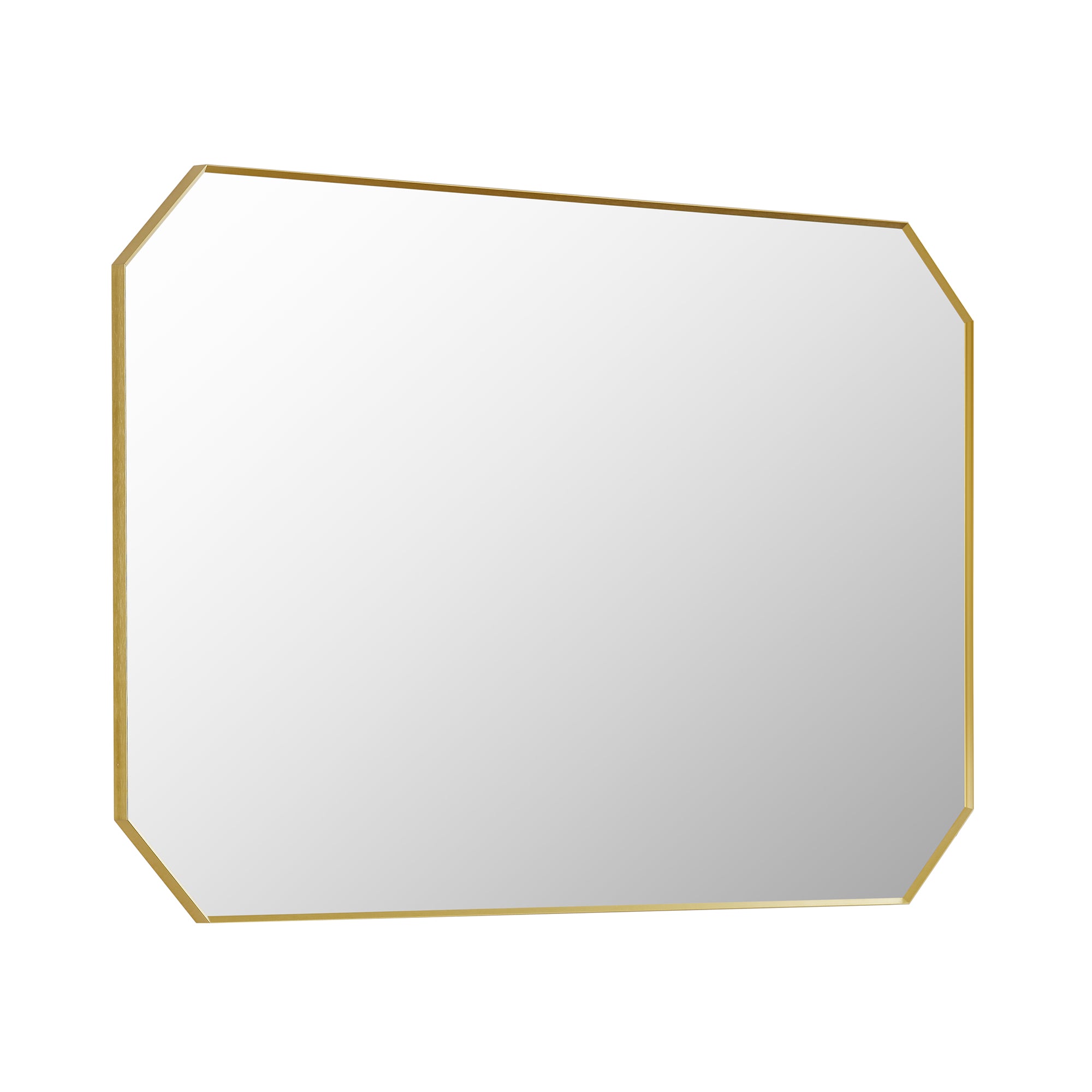 Allure Octagon Aluminum Framed in Modern Bathroom Wall Mirror