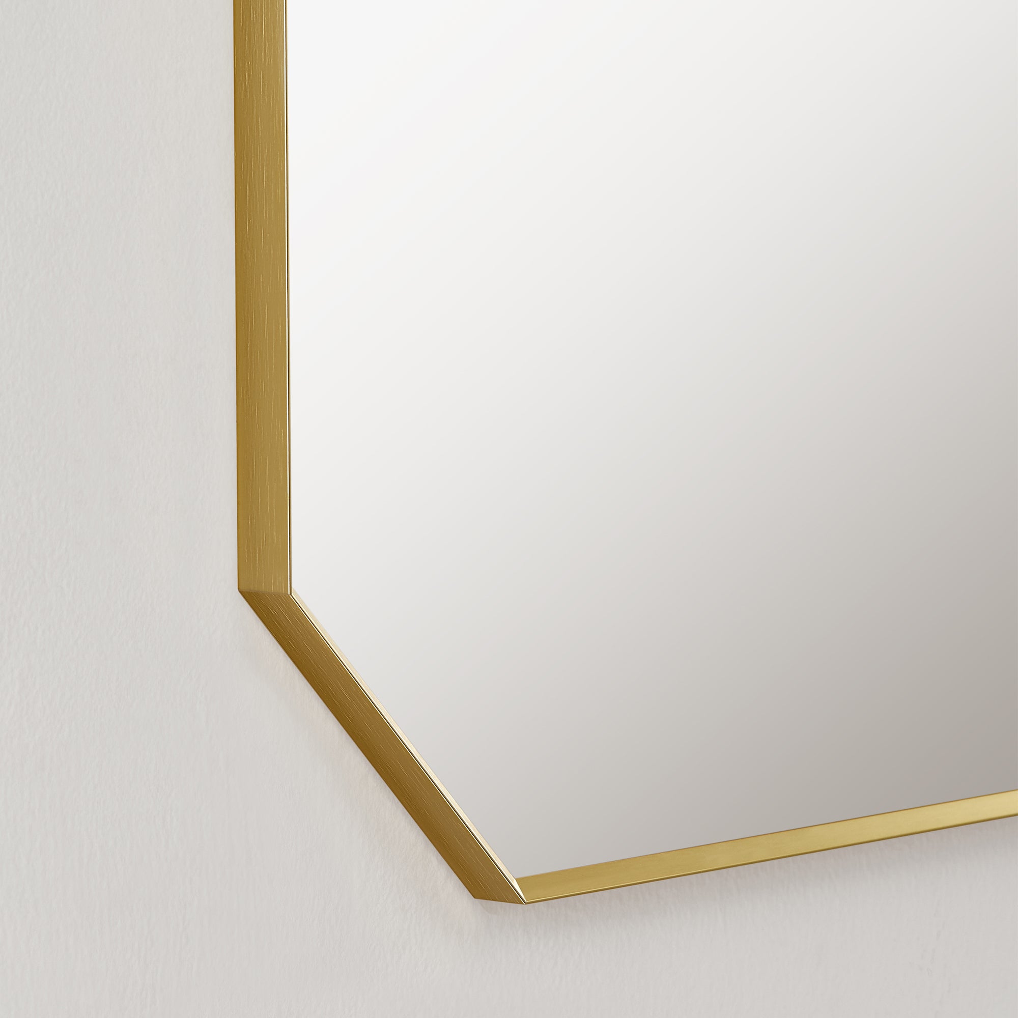 Allure Octagon Aluminum Framed in Modern Bathroom Wall Mirror